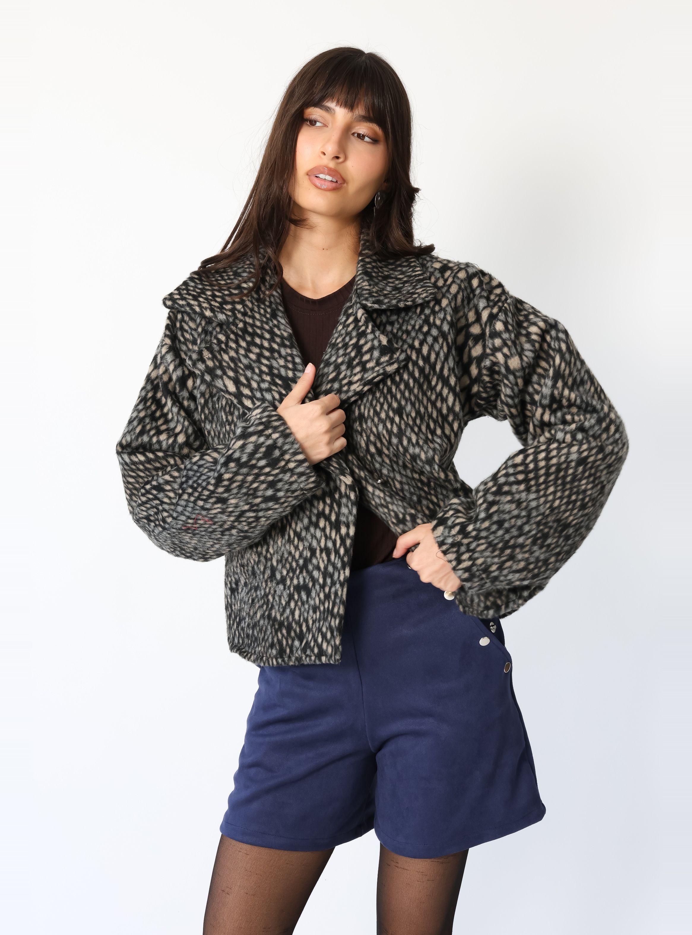 Chaqueta Leticia Print Pitón Gris -0