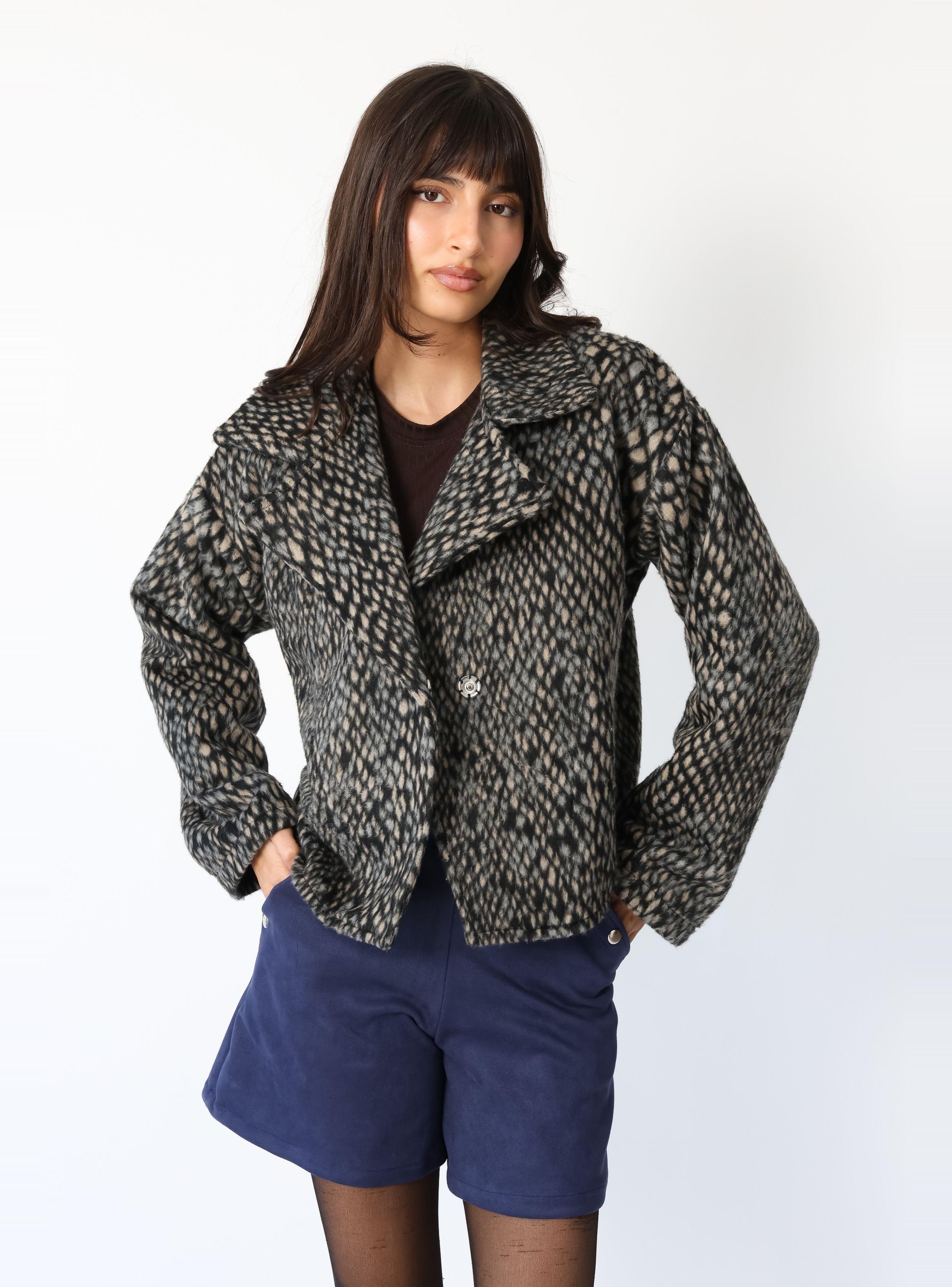 Chaqueta Leticia Print Pitón Gris -4