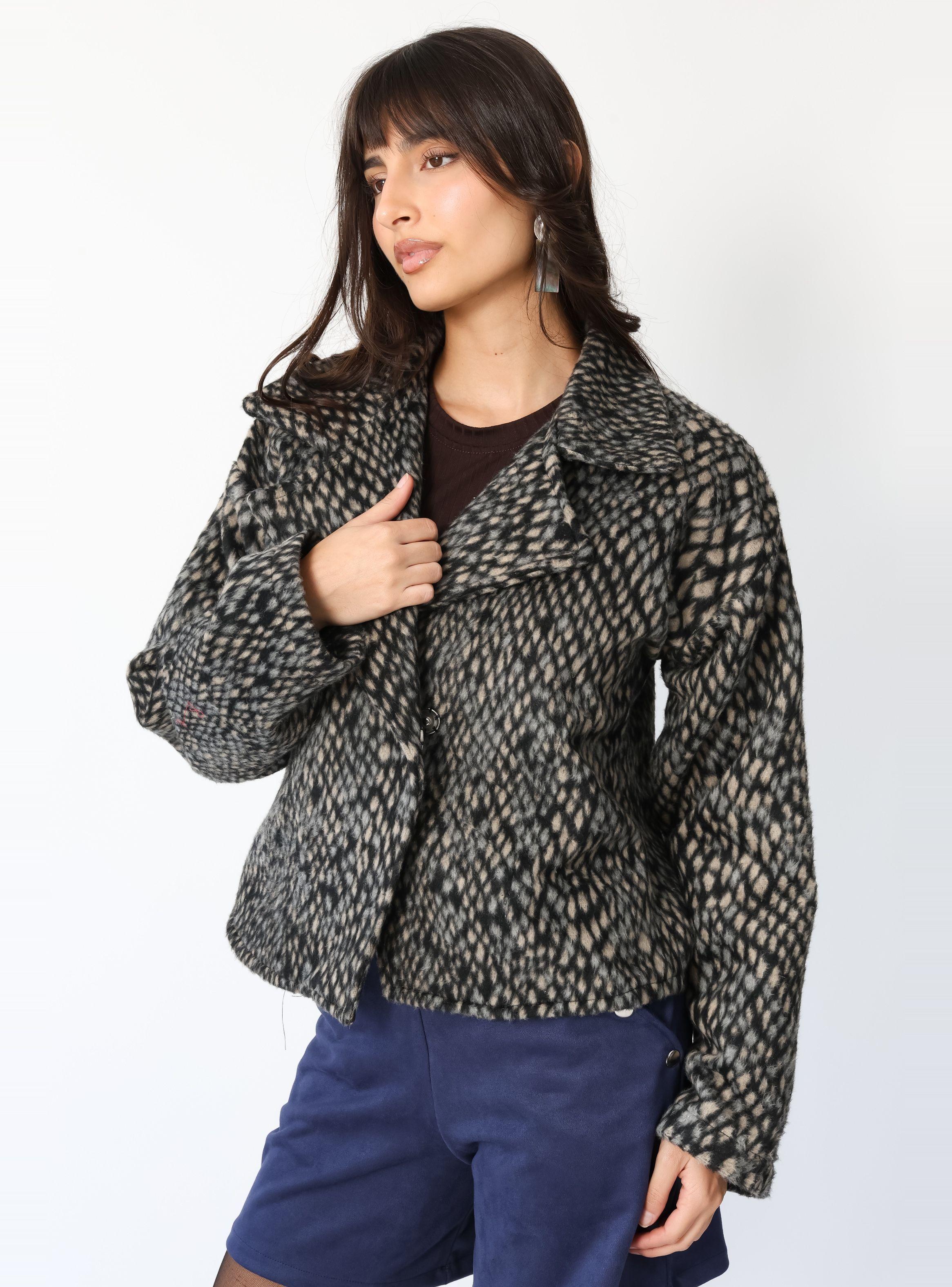 Chaqueta Leticia Print Pitón Gris -5