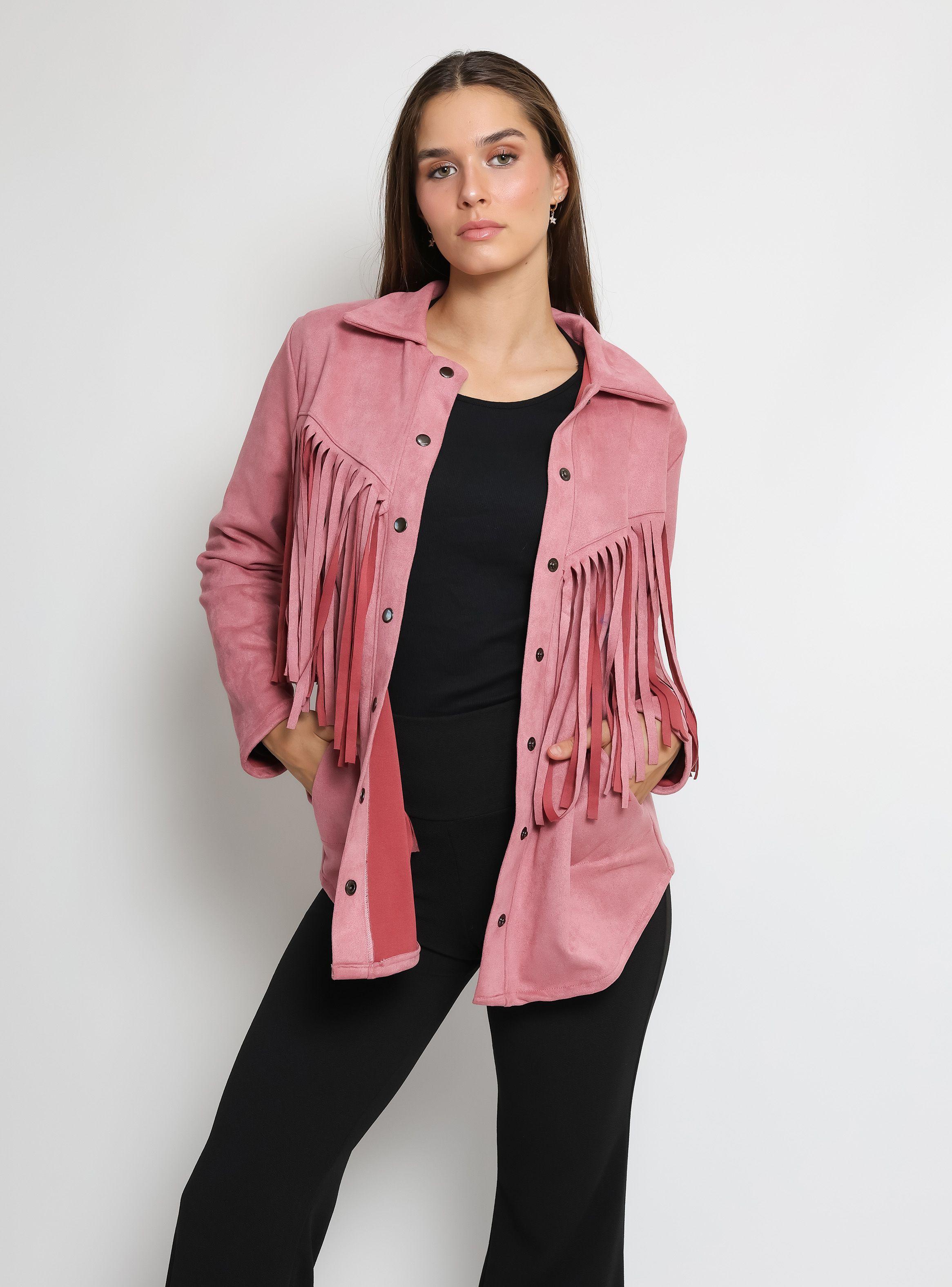 Chaqueta Flecos Rosa Natalia Seguel-2
