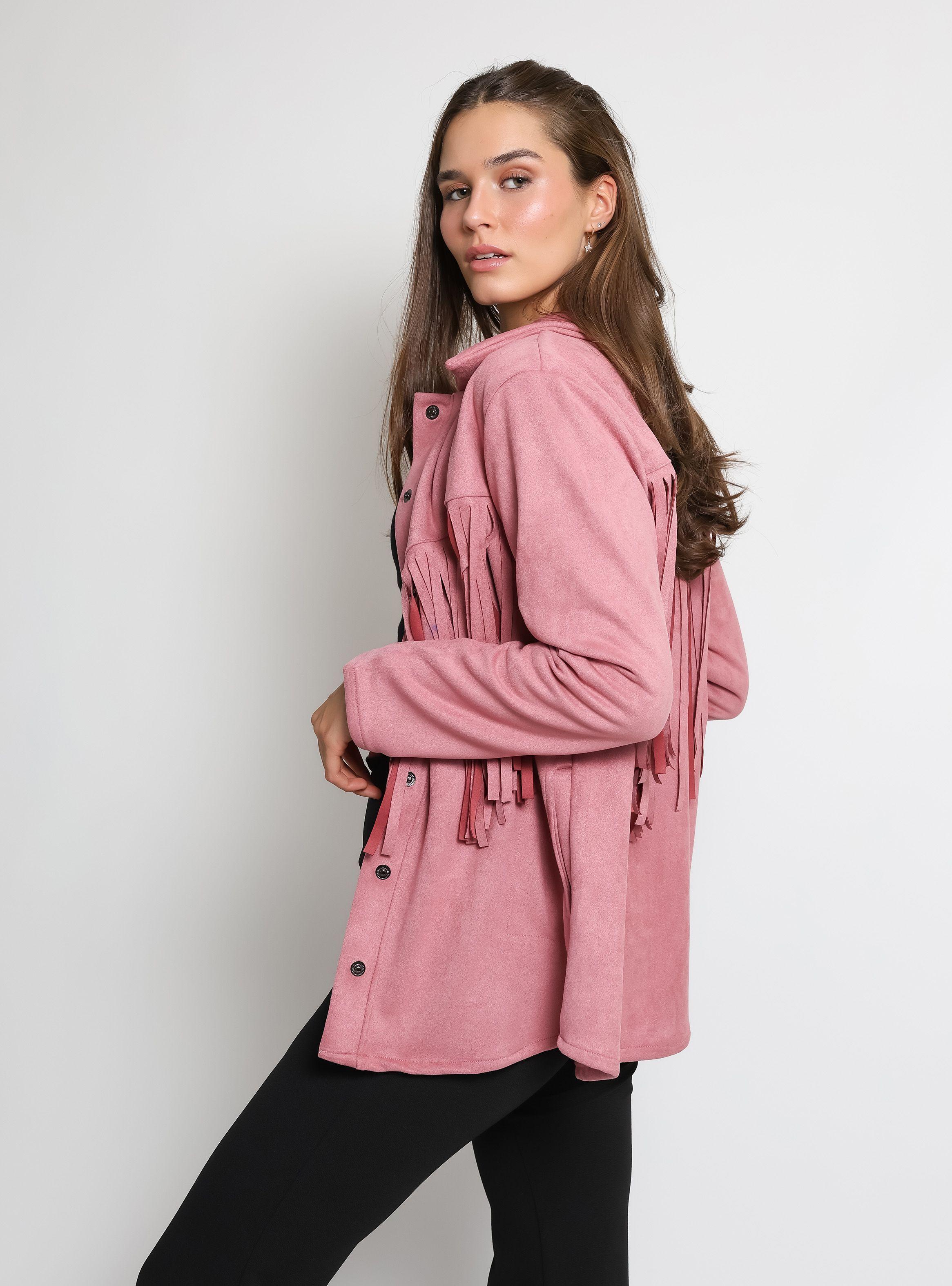 Chaqueta Flecos Rosa Natalia Seguel-4