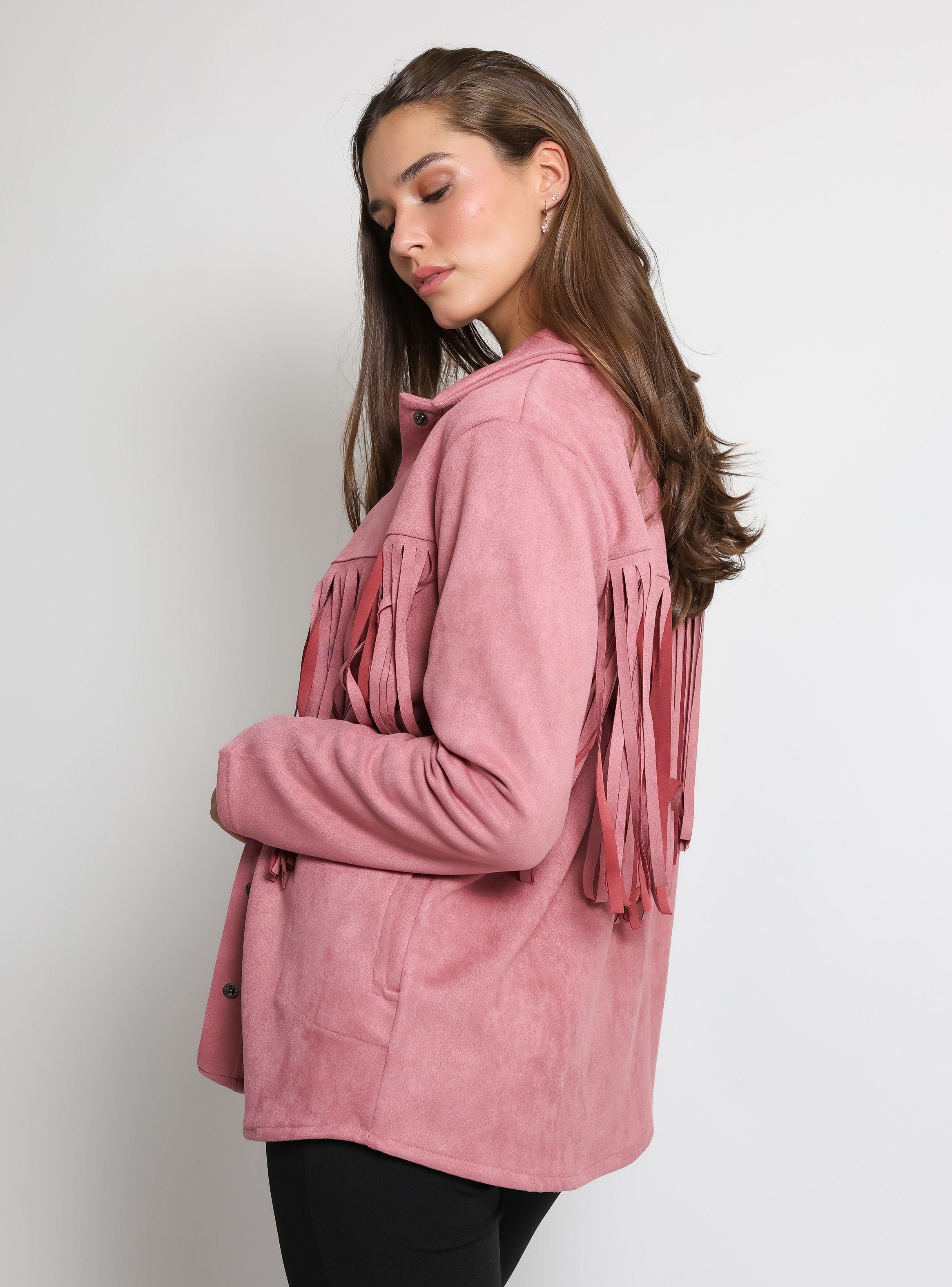 Chaqueta Flecos Rosa Natalia Seguel-6