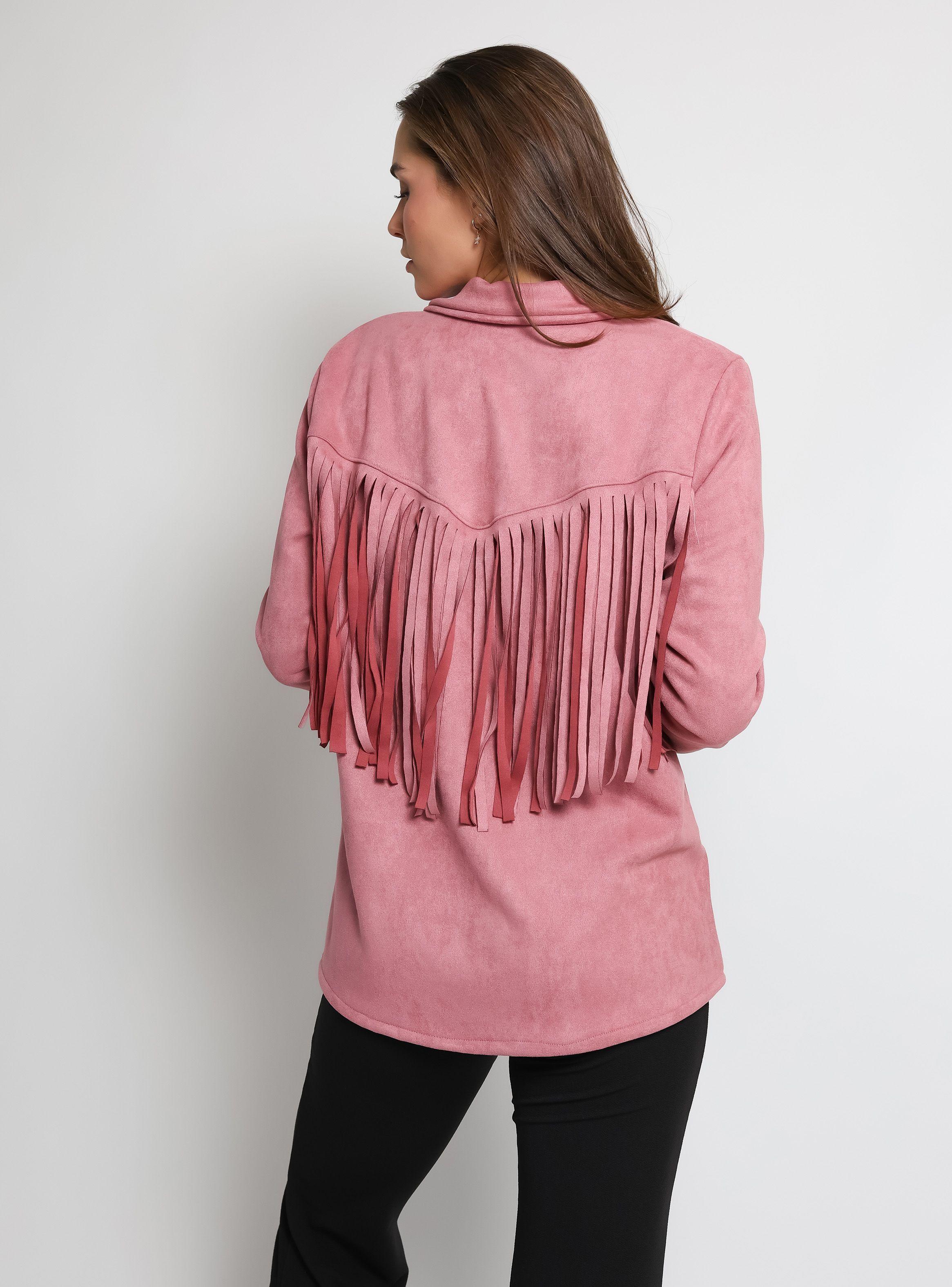 Chaqueta Flecos Rosa Natalia Seguel-7