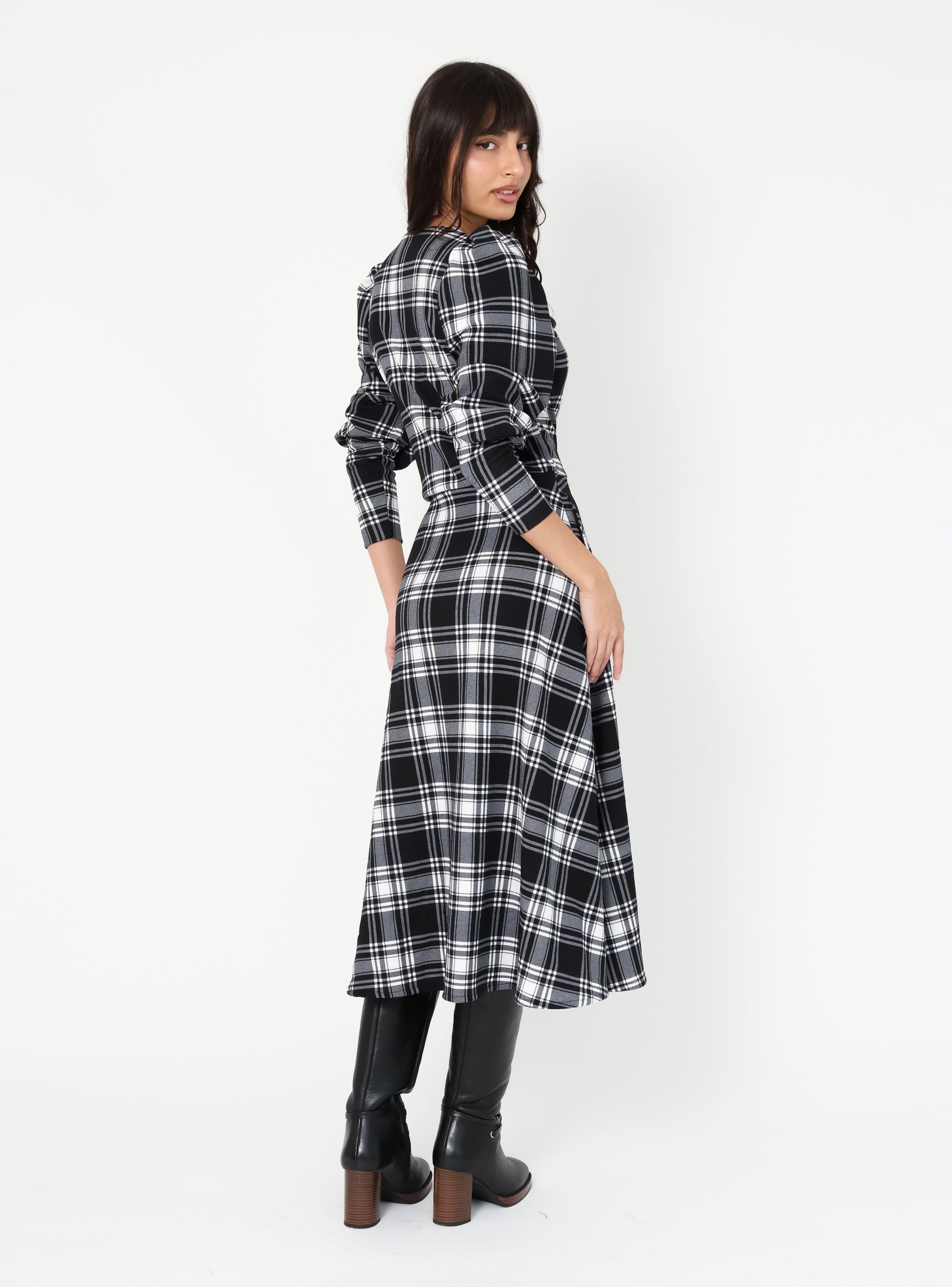 Vestido Mara Negro Cuadrillé - Diseño Chileno | Natalia Seguel-2