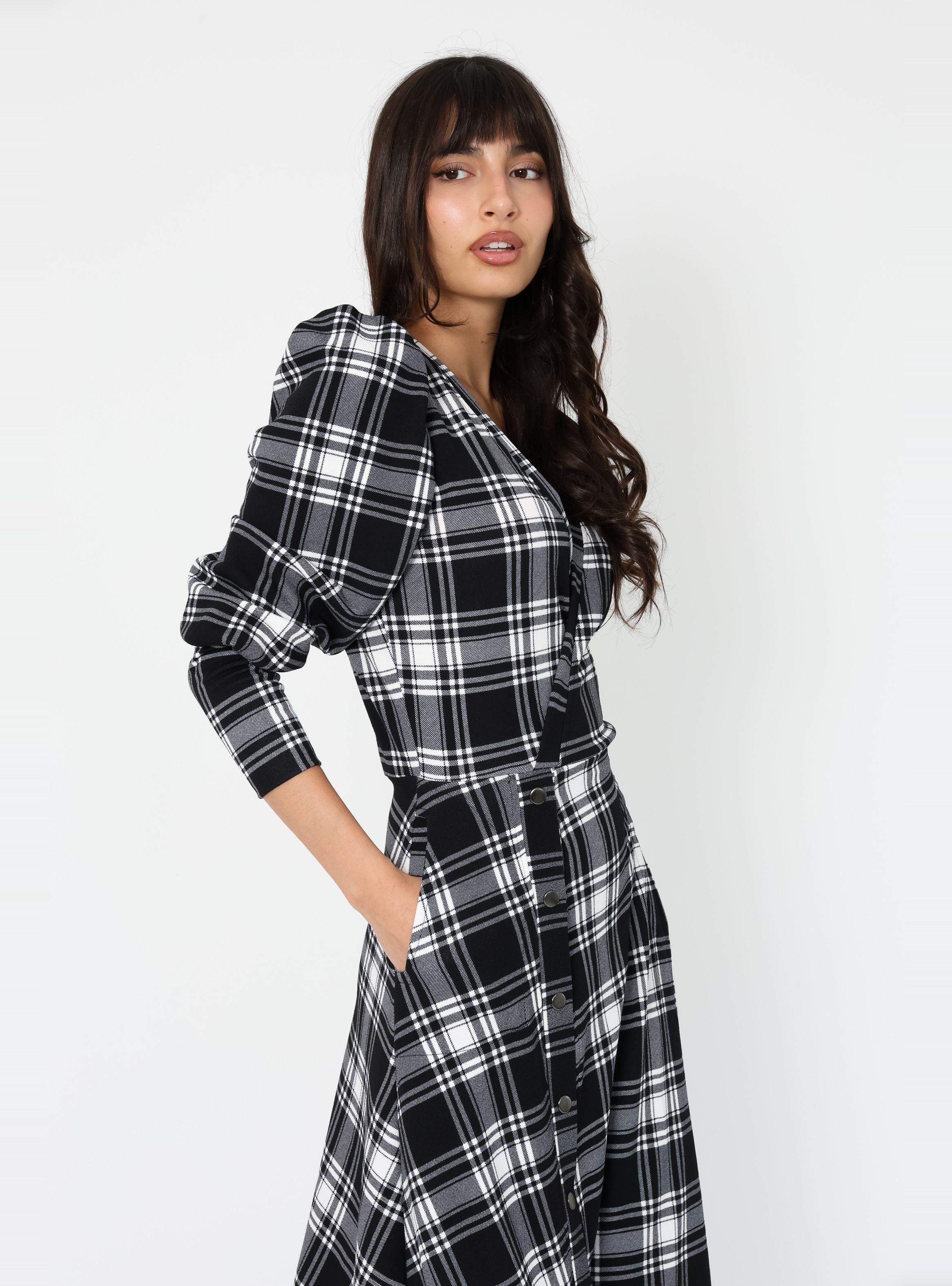 Vestido Mara Negro Cuadrillé - Diseño Chileno | Natalia Seguel-4