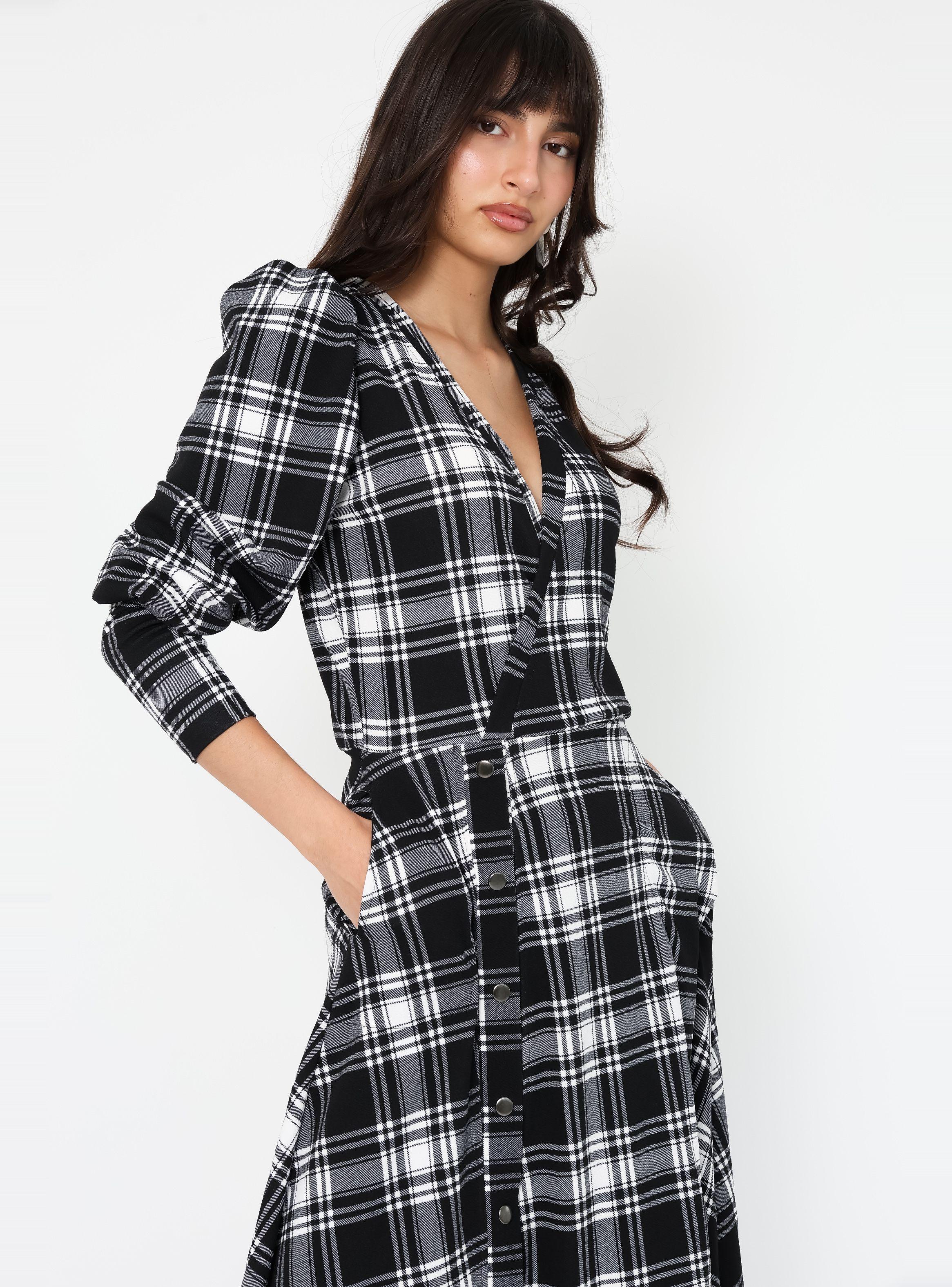 Vestido Mara Negro Cuadrillé - Diseño Chileno | Natalia Seguel-5