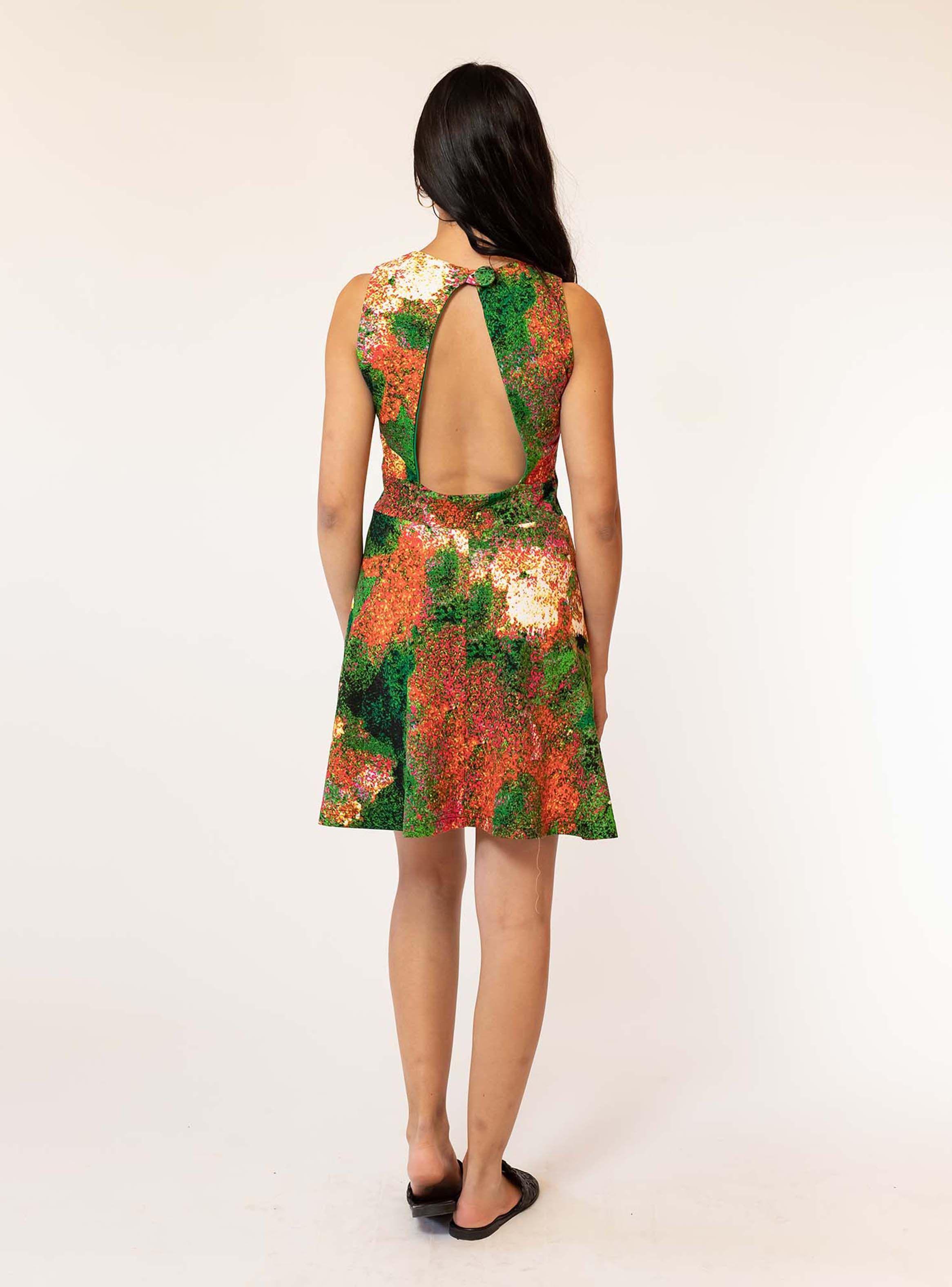 Vestido Cata Verde Manchas Natalia Seguel-3