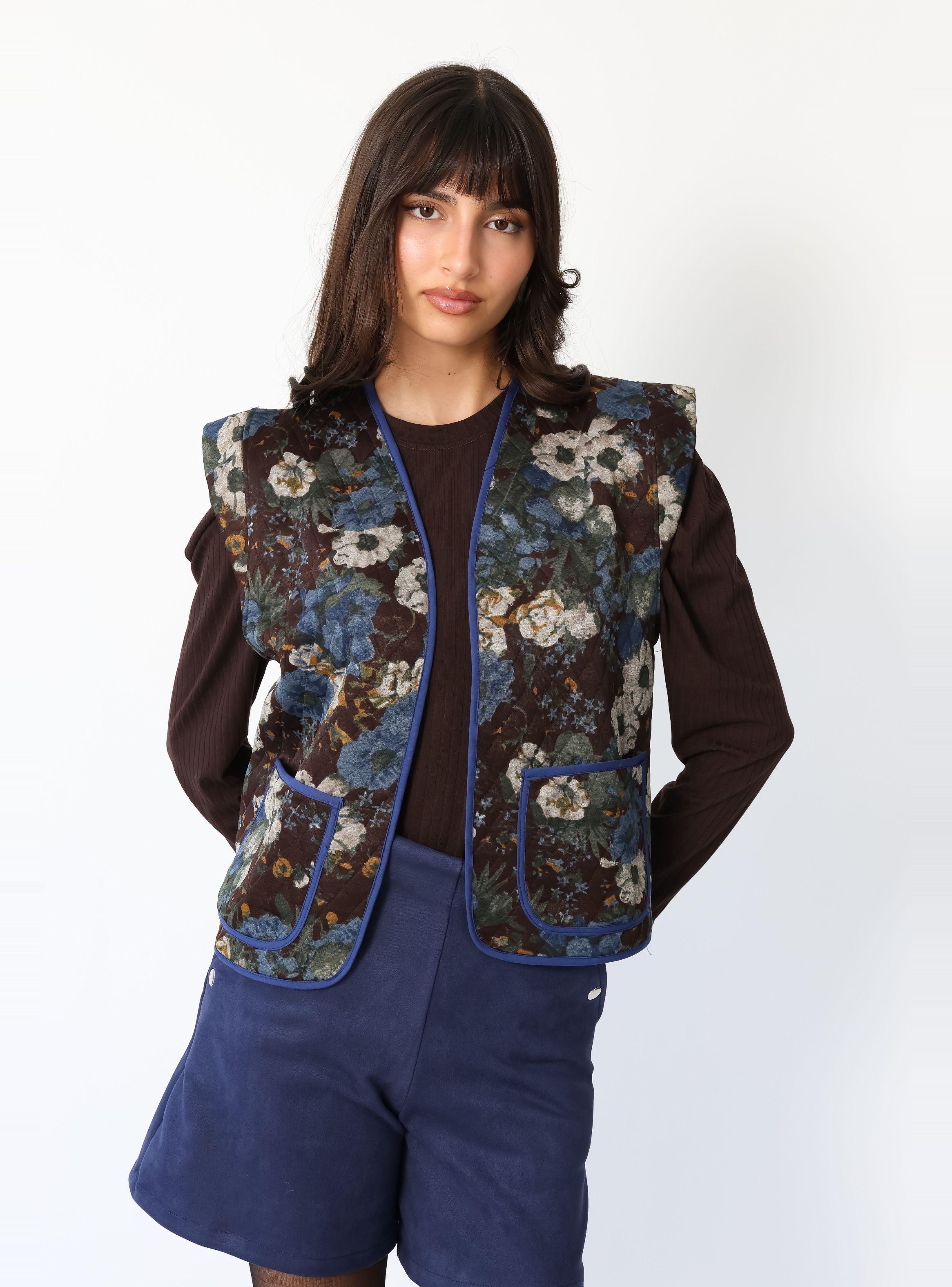 Chaquetilla Ana Café Moro Flores -4