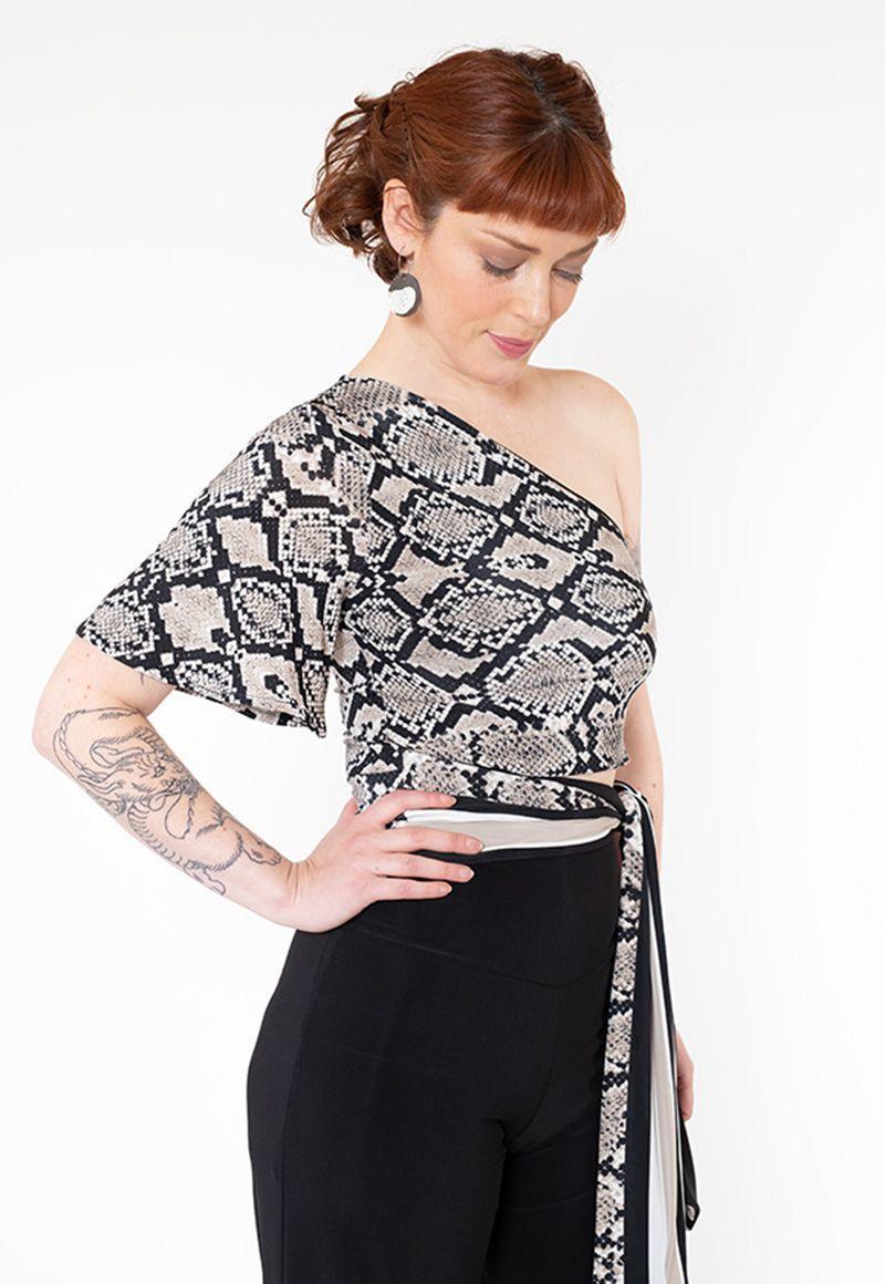 Top Ema Negro Print Natalia Seguel-2