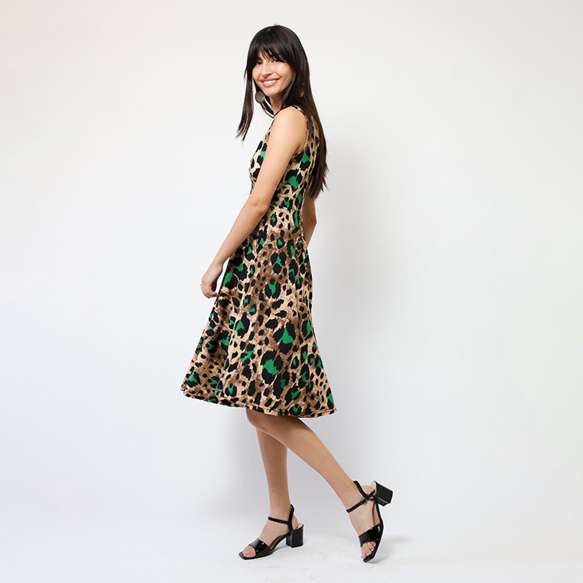Vestido Dani Animalprint Verde | Natalia Seguel-2