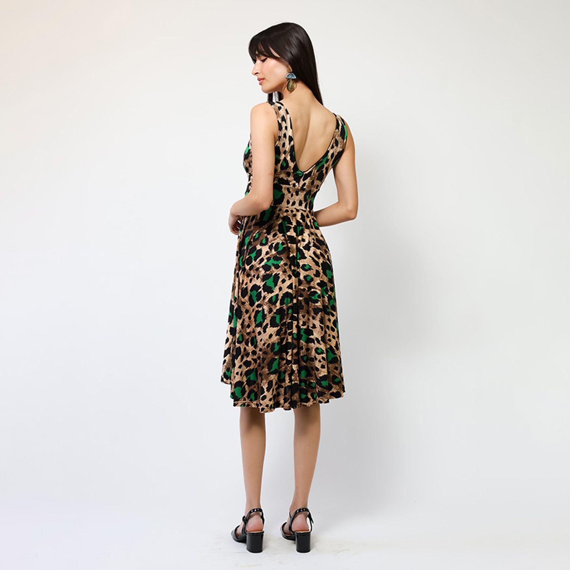 Vestido Dani Animalprint Verde | Natalia Seguel-5