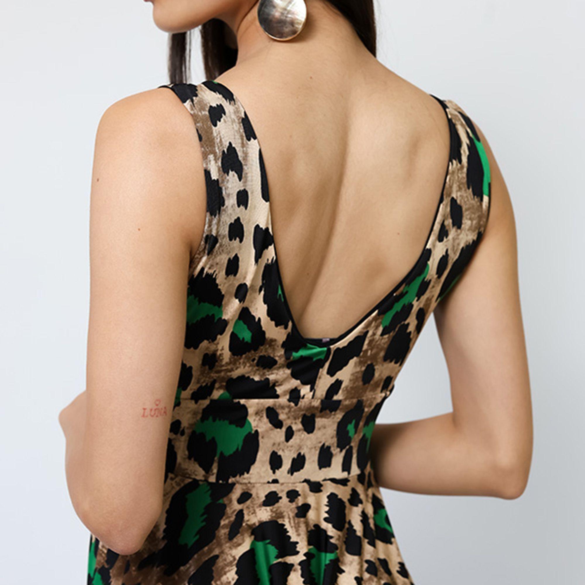 Vestido Dani Animalprint Verde | Natalia Seguel-7