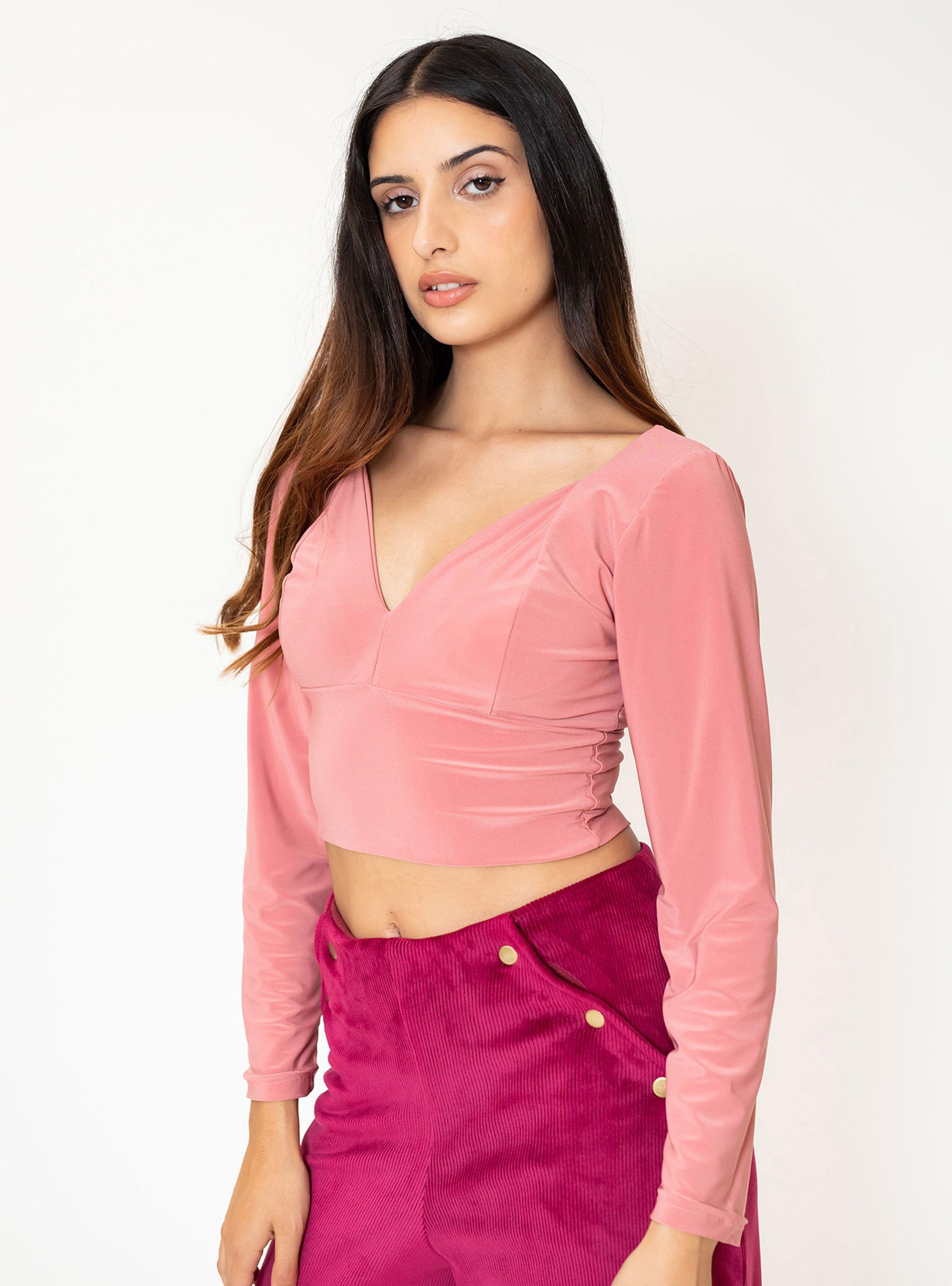 Crop Top Vera Largo Palo de Rosa Natalia Seguel-4