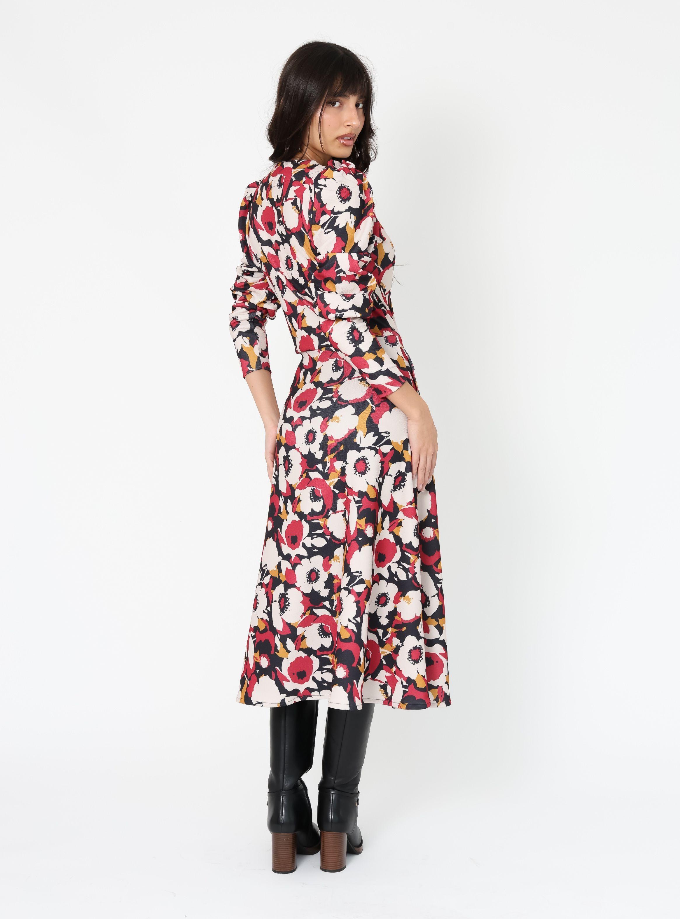 Vestido Mara Flores Magenta - Diseño Chileno | Natalia Seguel-2