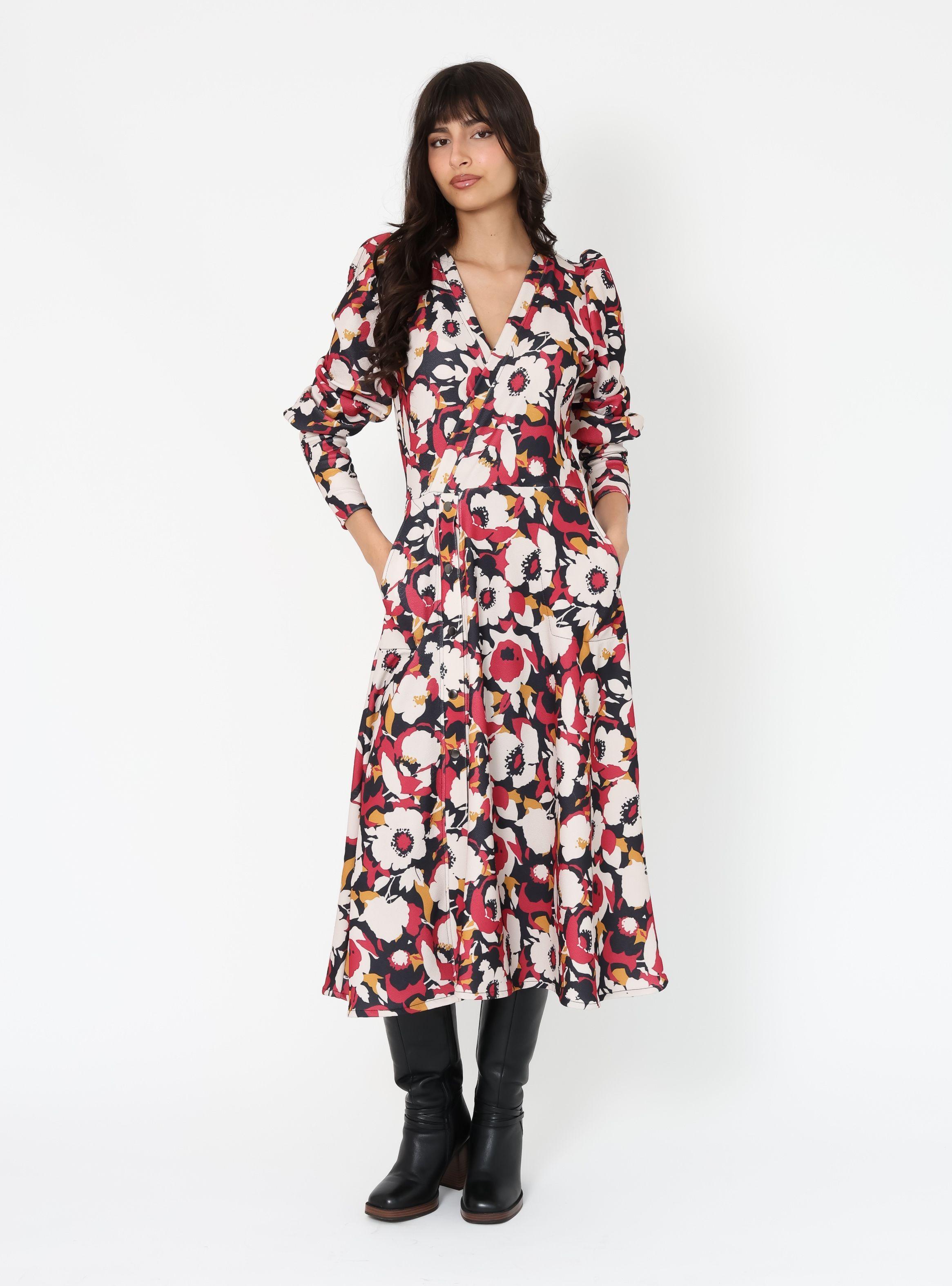 Vestido Mara Flores Magenta - Diseño Chileno | Natalia Seguel-3