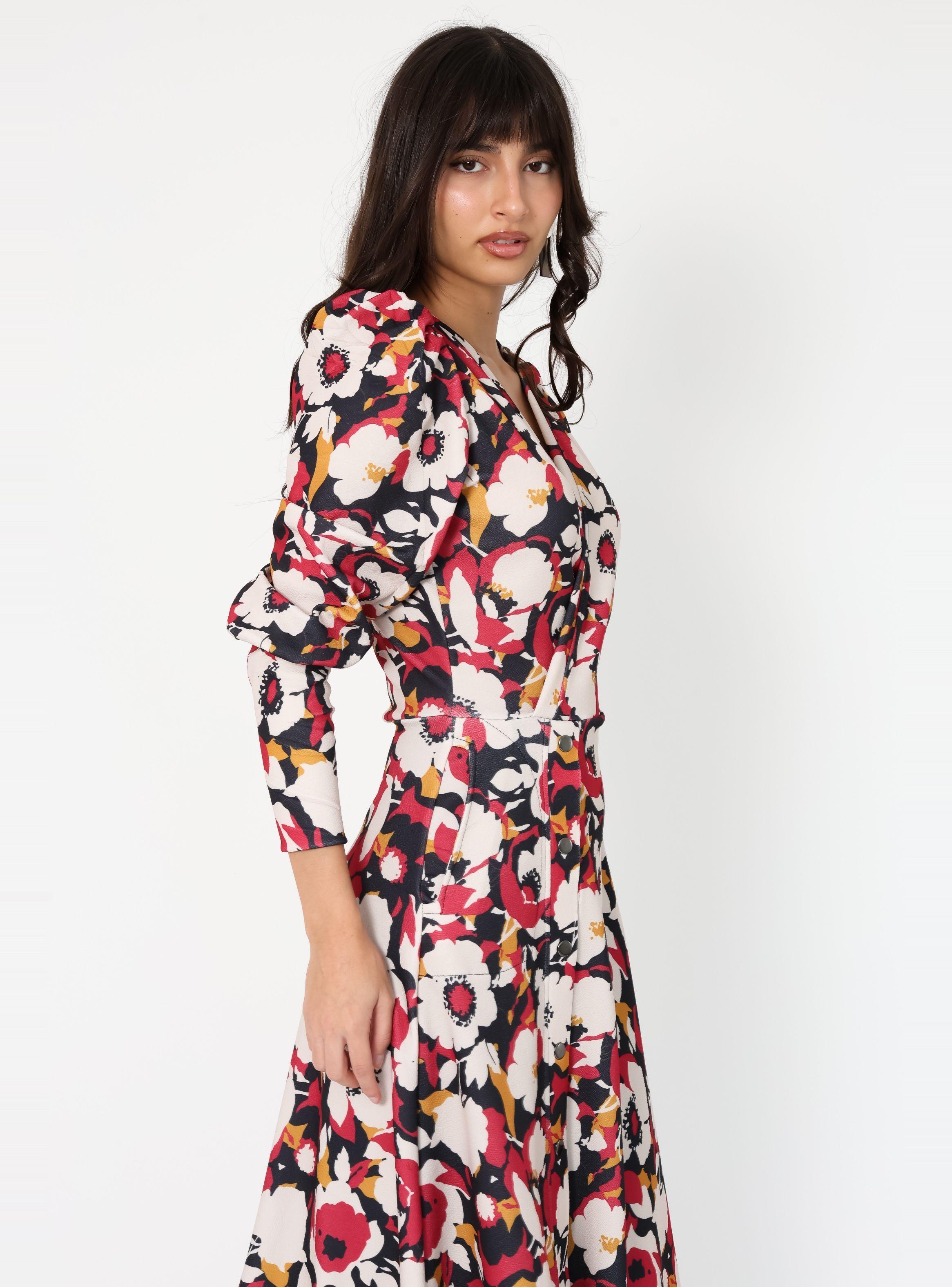 Vestido Mara Flores Magenta - Diseño Chileno | Natalia Seguel-4