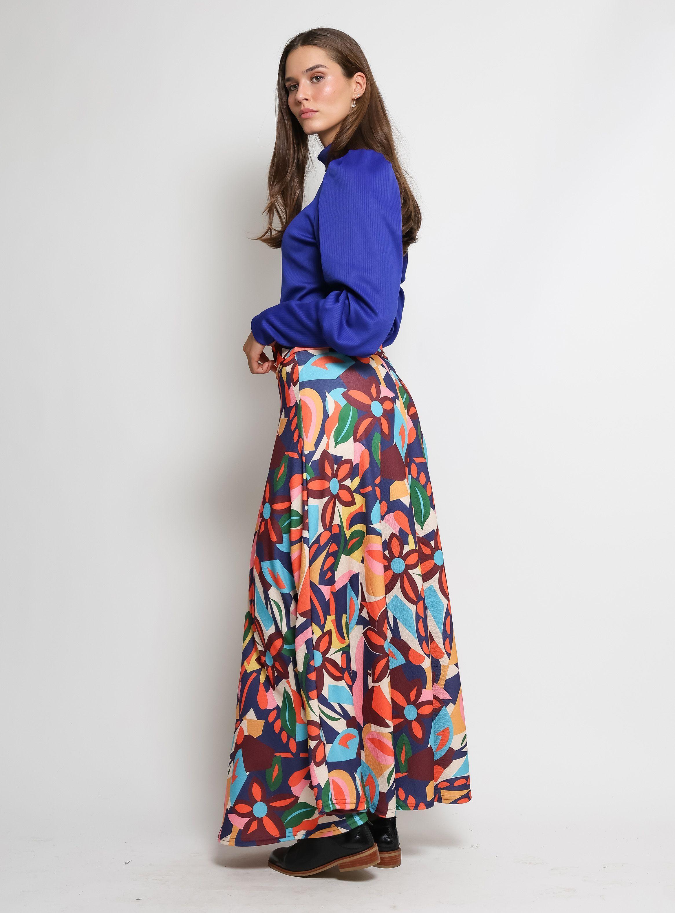 Falda Martina Flores Multicolor Natalia Seguel-2