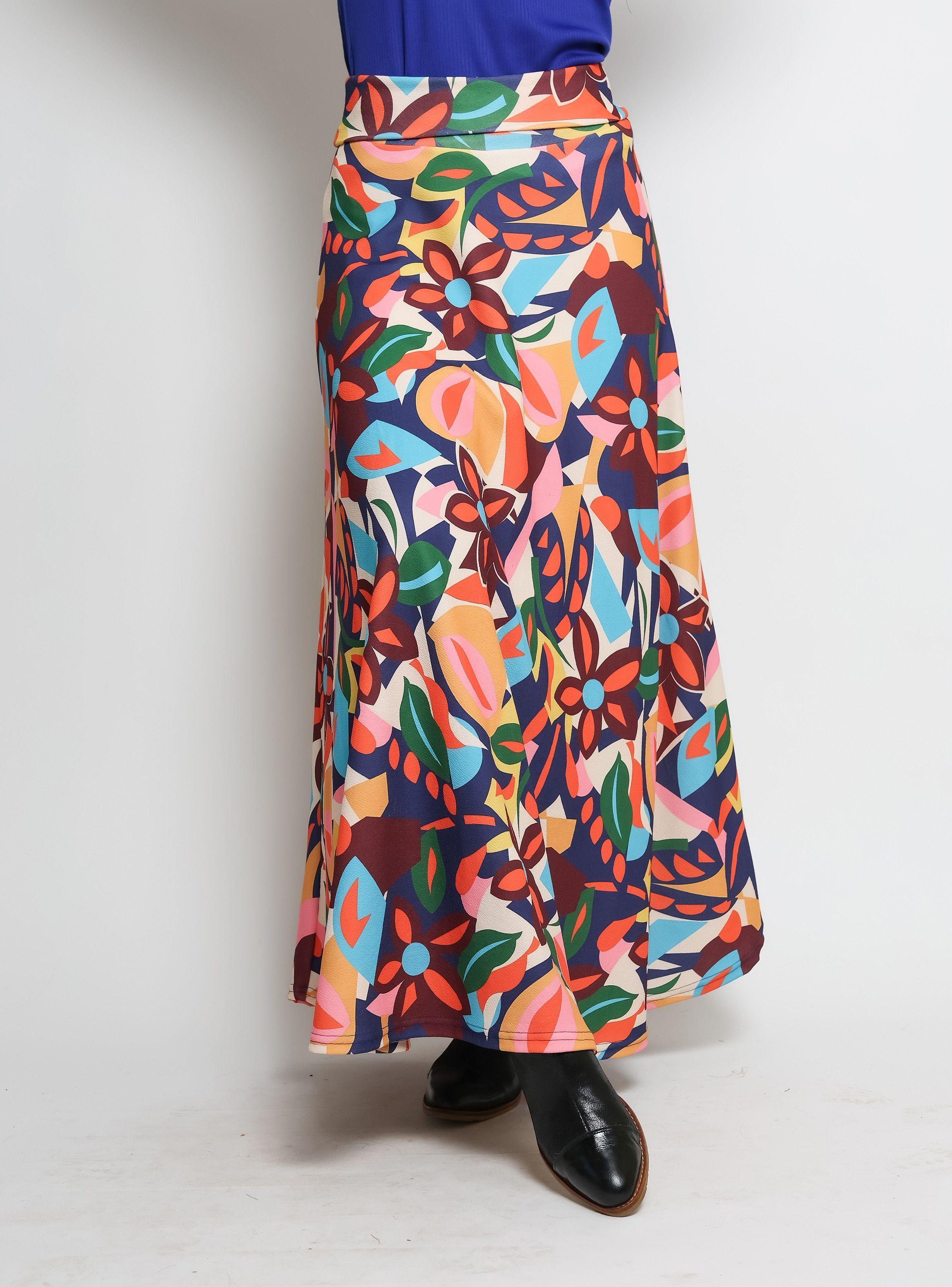 Falda Martina Flores Multicolor Natalia Seguel-5