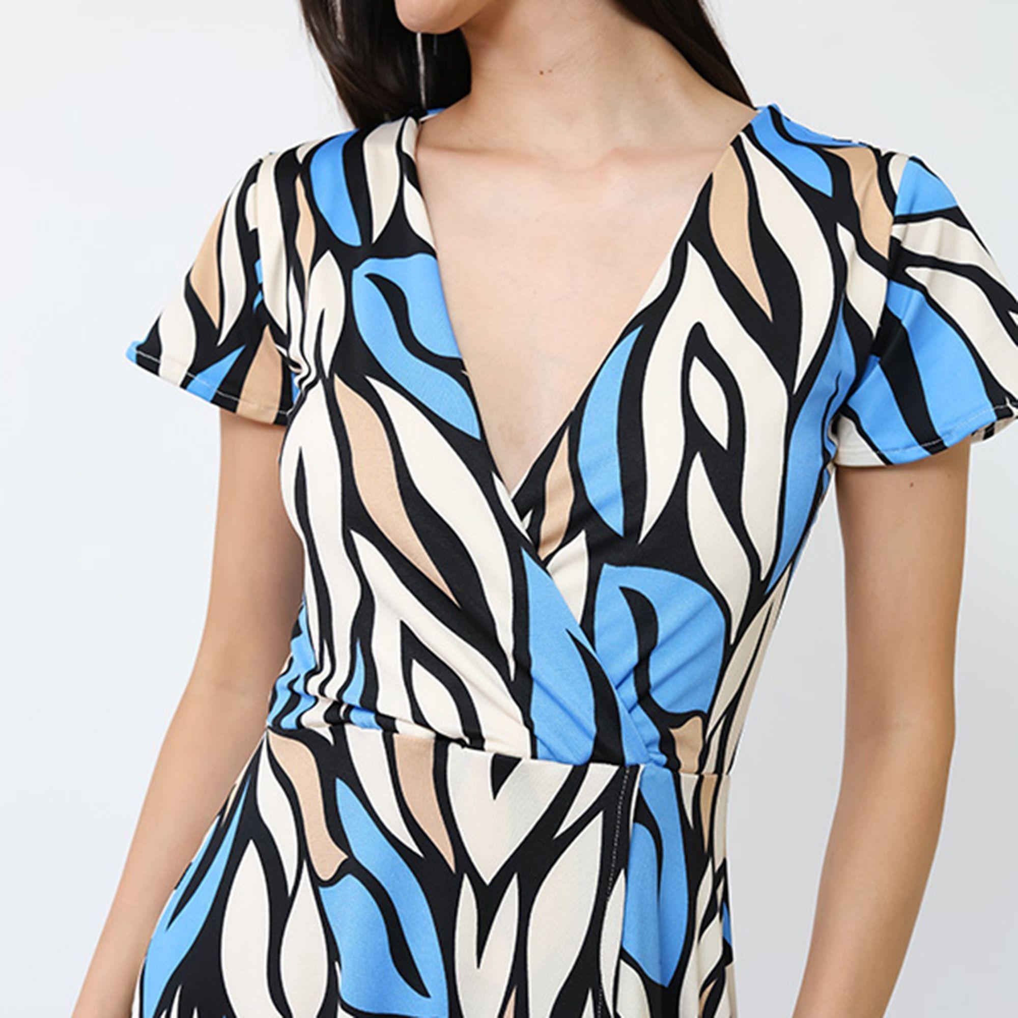 Vestido Coni Hojas Celeste Beige | Natalia Seguel-4