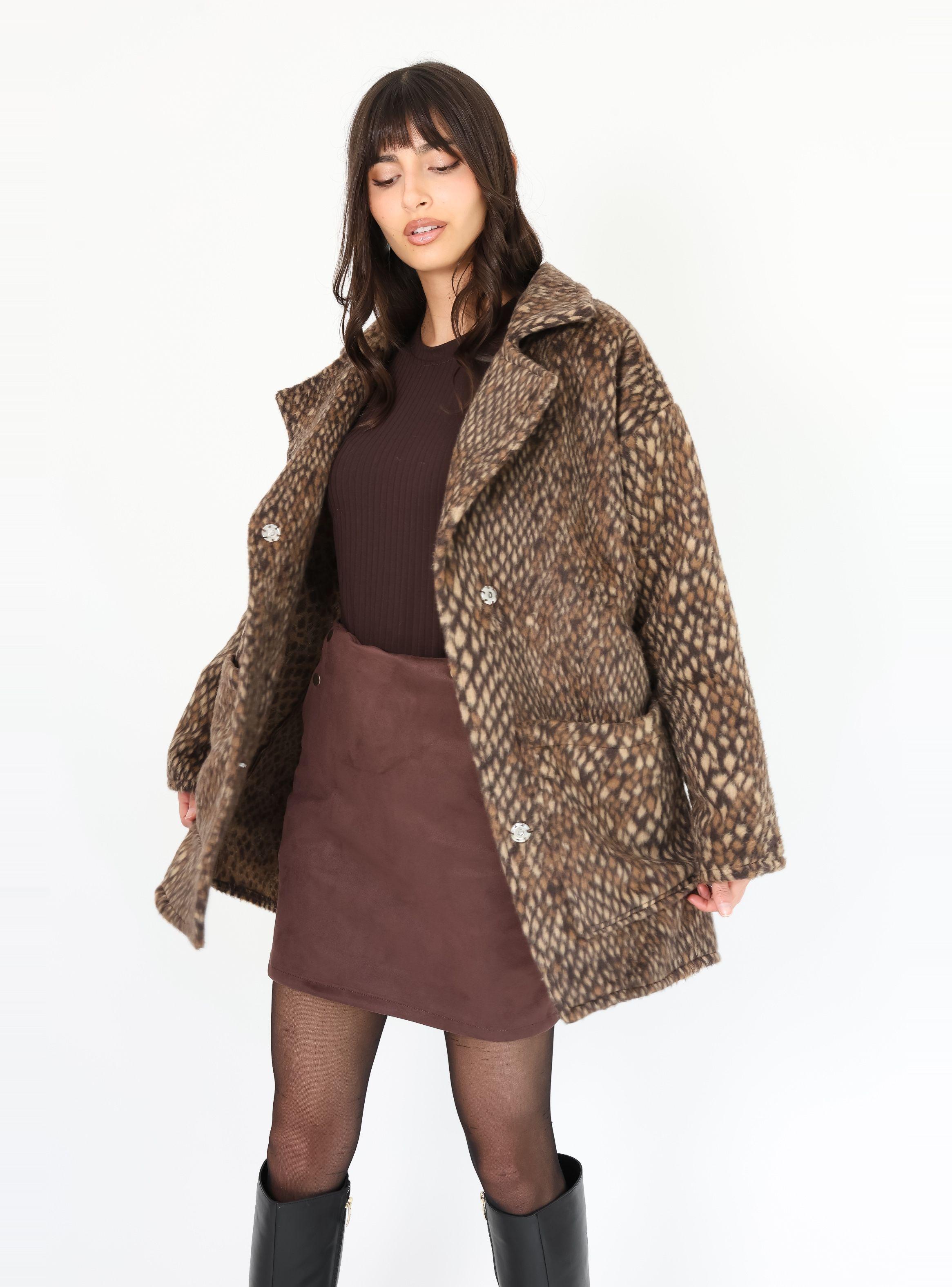 Chaqueta Leticia Larga Animal Print Pitón Beige - Diseño de Autor | Natalia Seguel-3