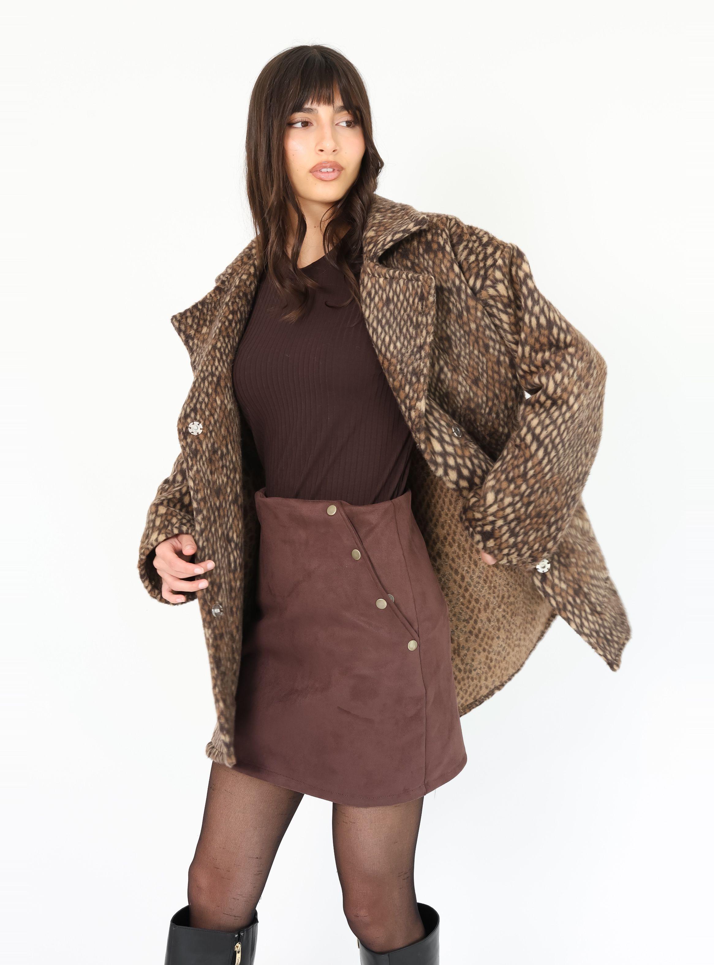 Chaqueta Leticia Larga Animal Print Pitón Beige - Diseño de Autor | Natalia Seguel-5
