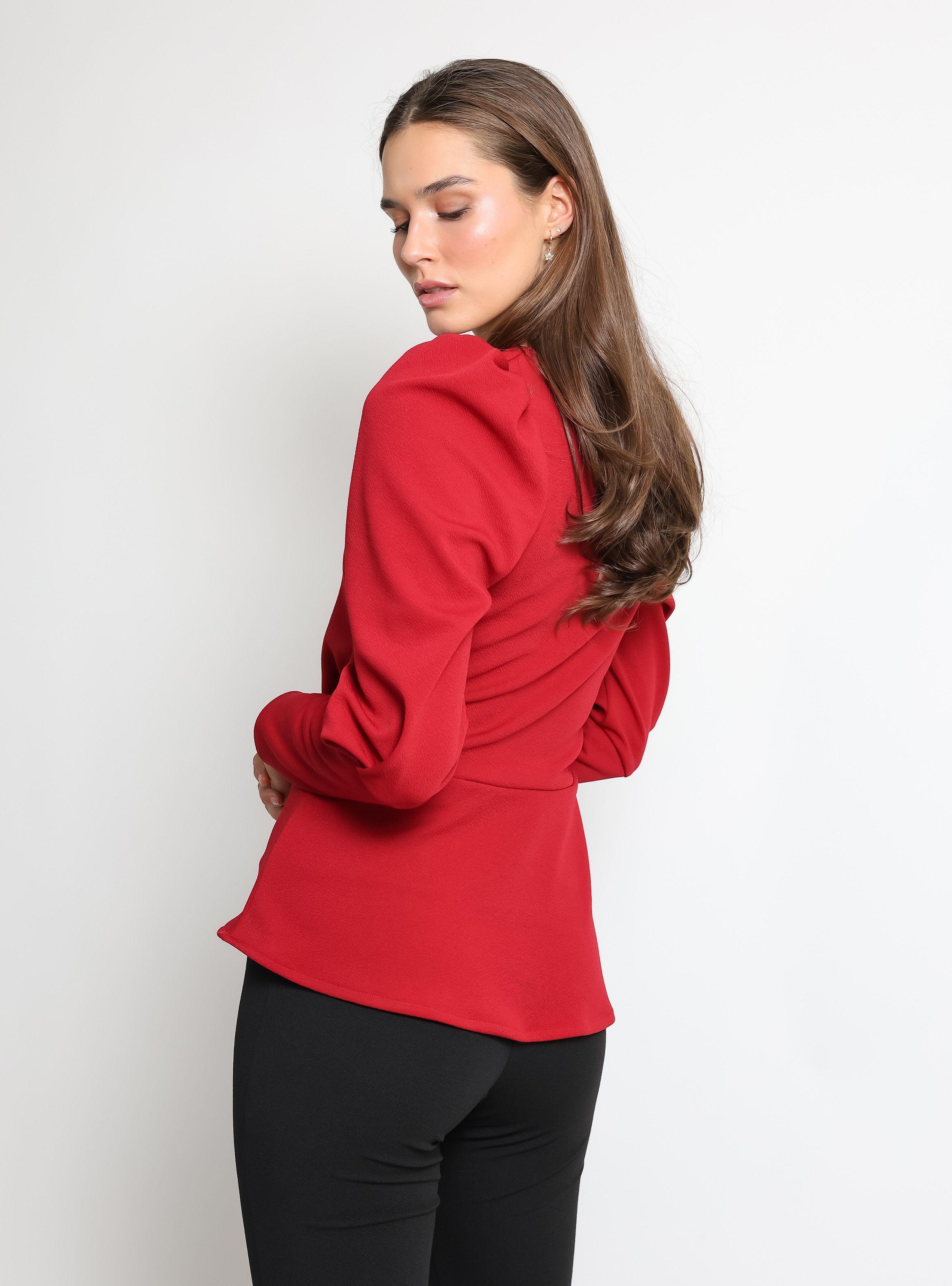 Polera Peplum Rojo Natalia Seguel-2