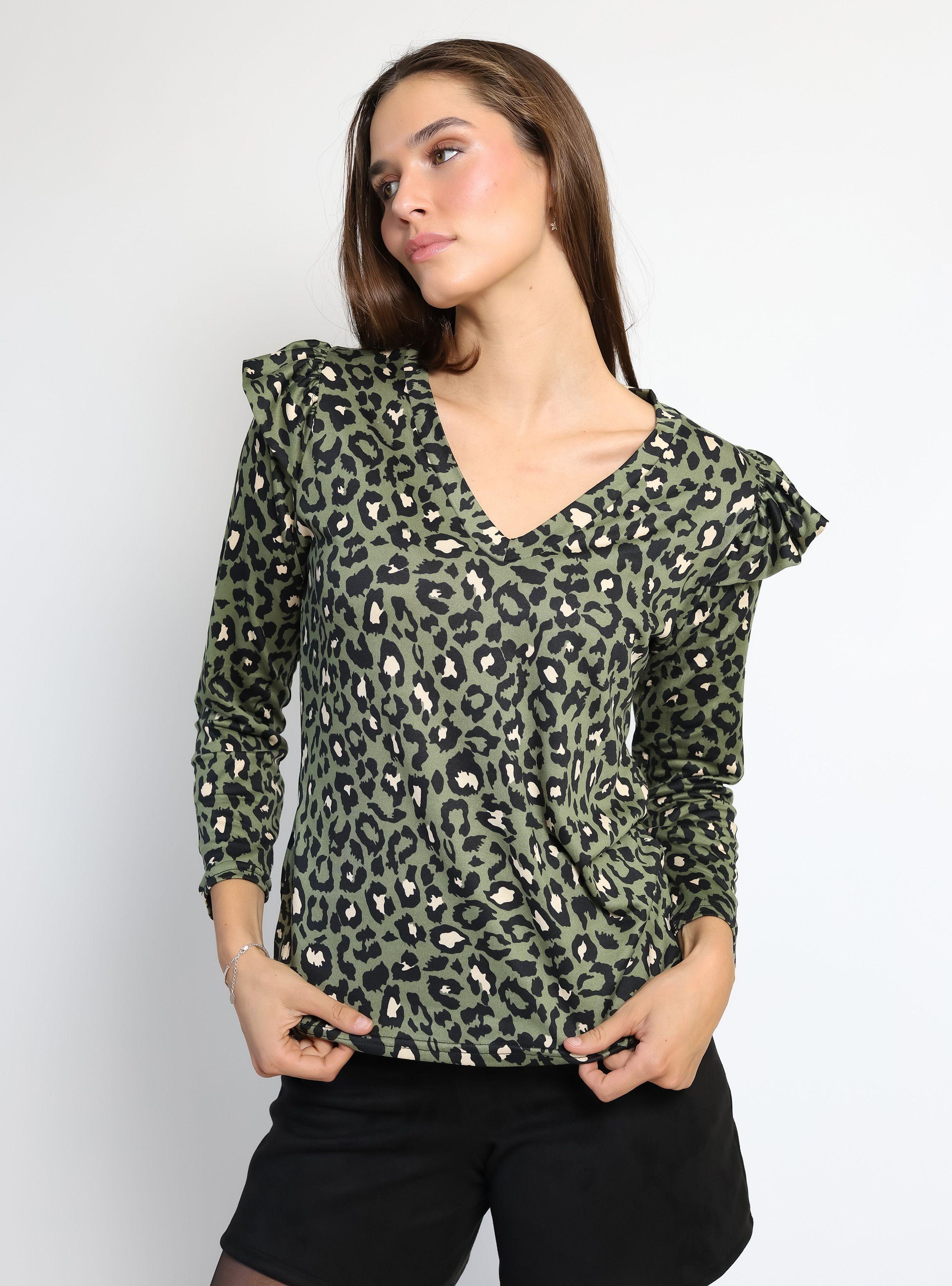Polera Tami Animal print Verde Musgo Natalia Seguel-6