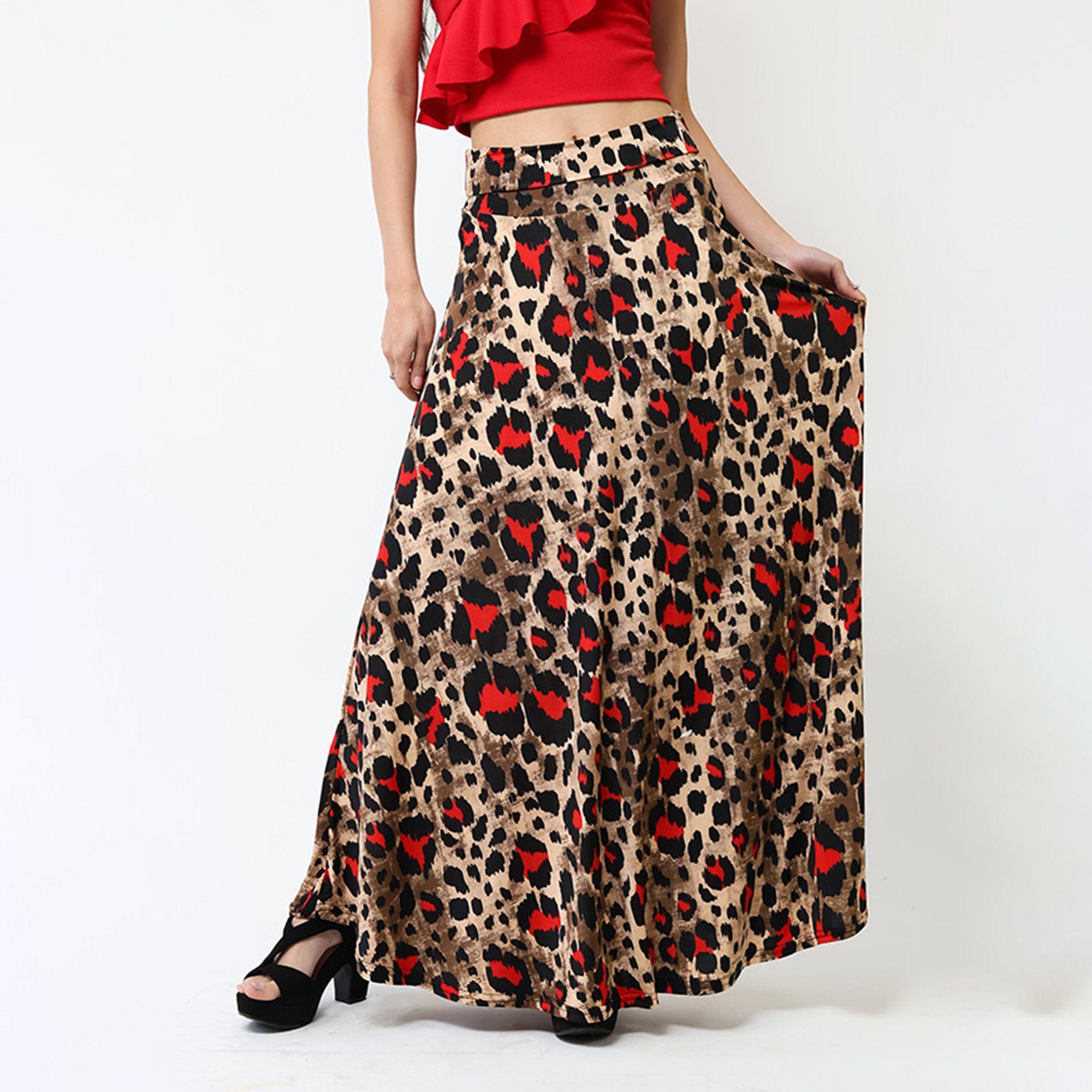 Falda Martina Animalprint Rojo - Diseño Chileno | Natalia Seguel-0