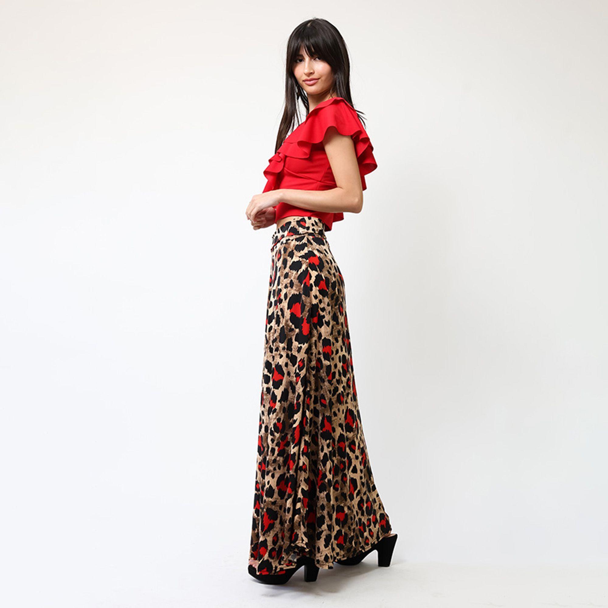 Falda Martina Animalprint Rojo - Diseño Chileno | Natalia Seguel-5