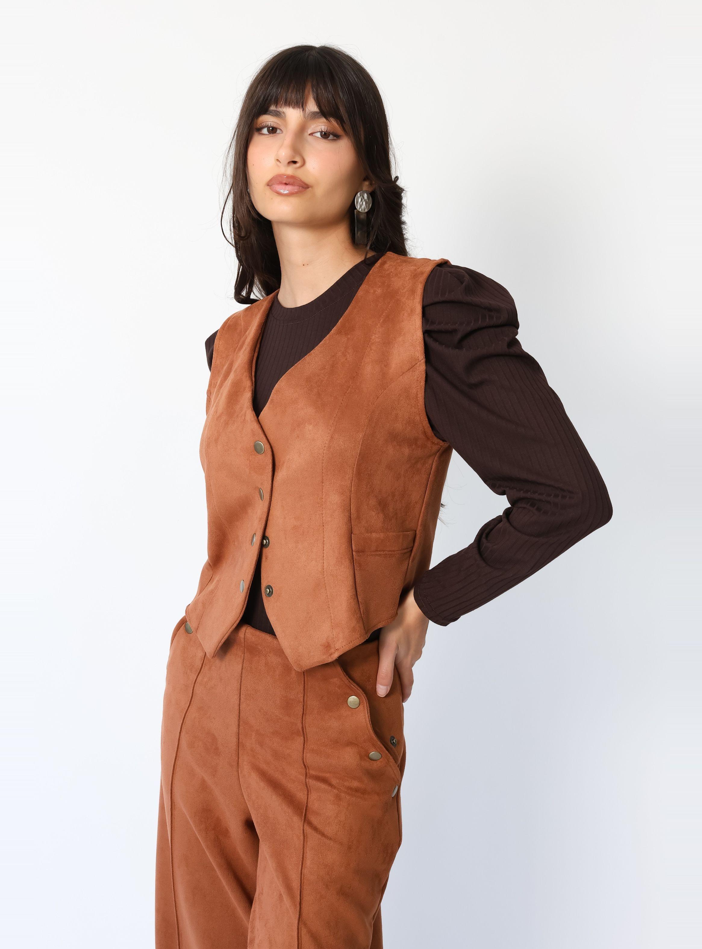 Chaqueta Gillette Gamuza Camel - Diseño de Autor | Natalia Seguel-2