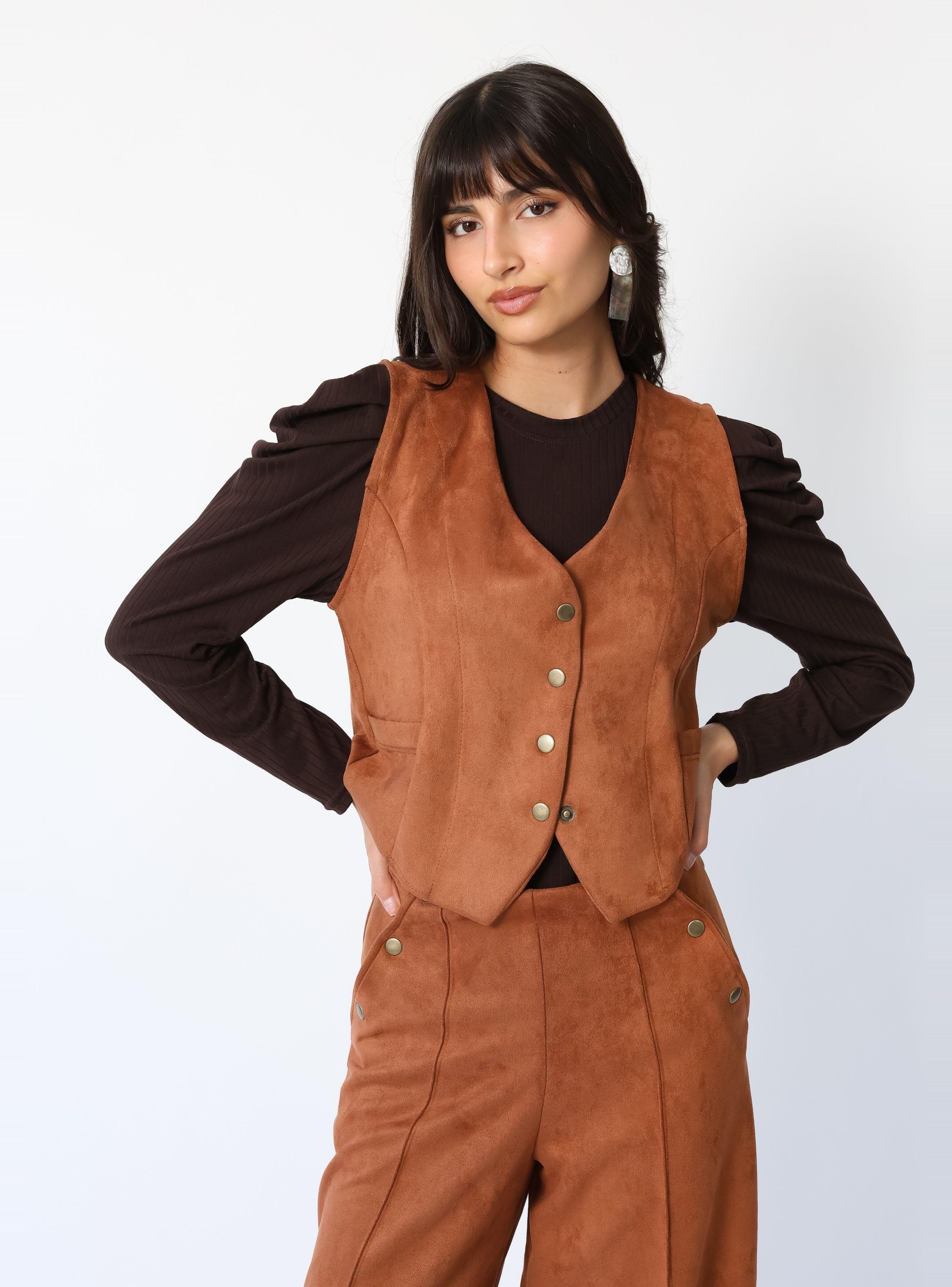 Chaqueta Gillette Gamuza Camel - Diseño de Autor | Natalia Seguel-5