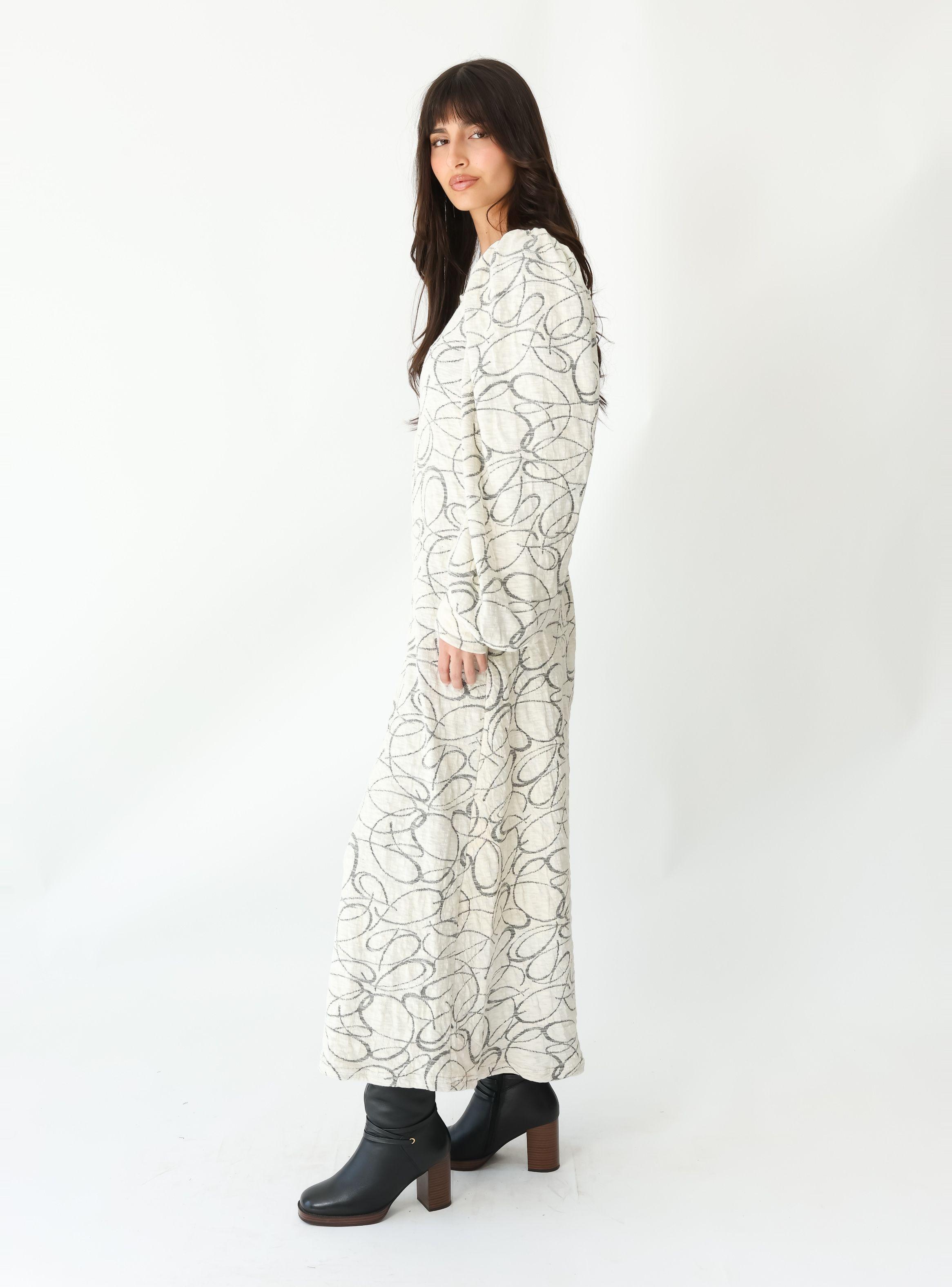 Vestido Andy Blanco Trazos Negros - Diseño de Autor | Natalia Seguel-2