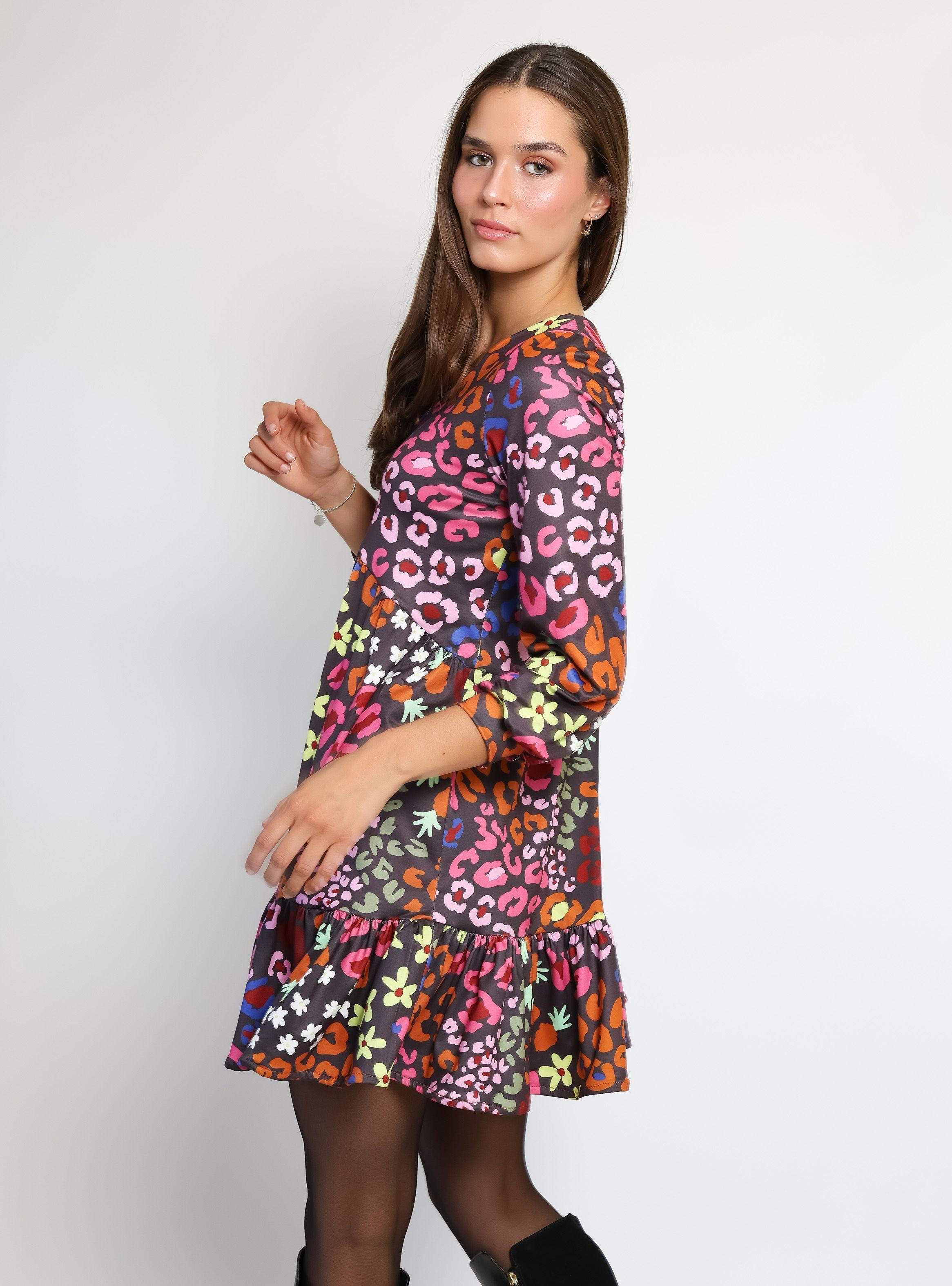 Vestido Raquel Cafe Florecitas Natalia Seguel-6