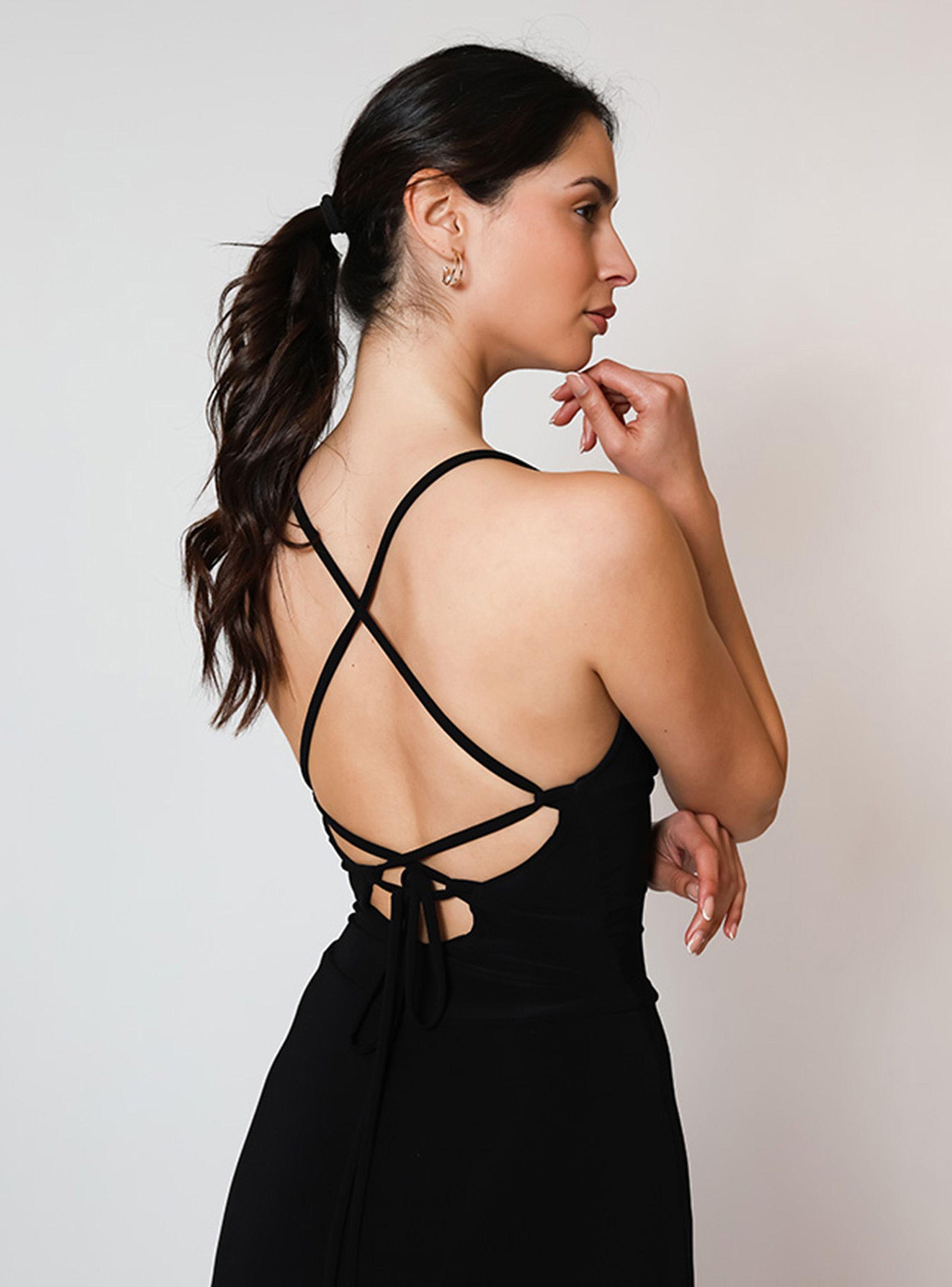 Vestido Zara Drapeado Tajo Negro Natalia Seguel-5