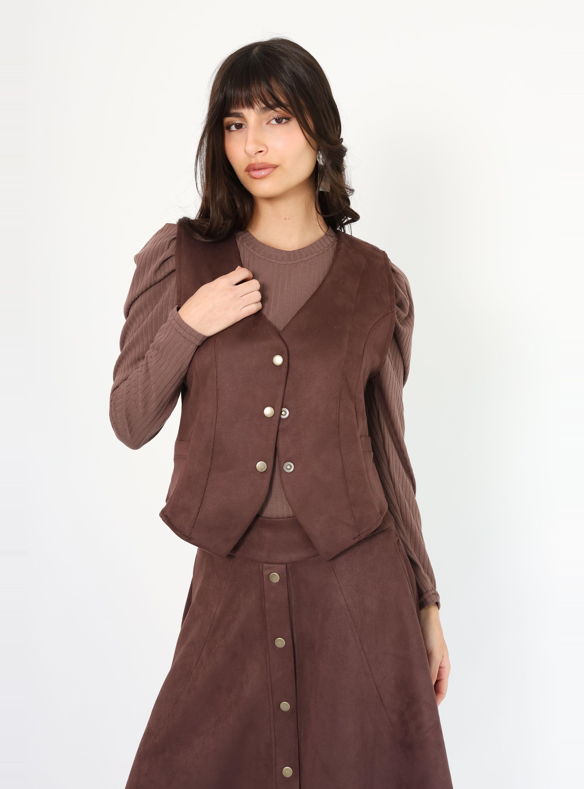 Chaqueta Gillette Gamuza Café Moro - Diseño de Autor | Natalia Seguel-2