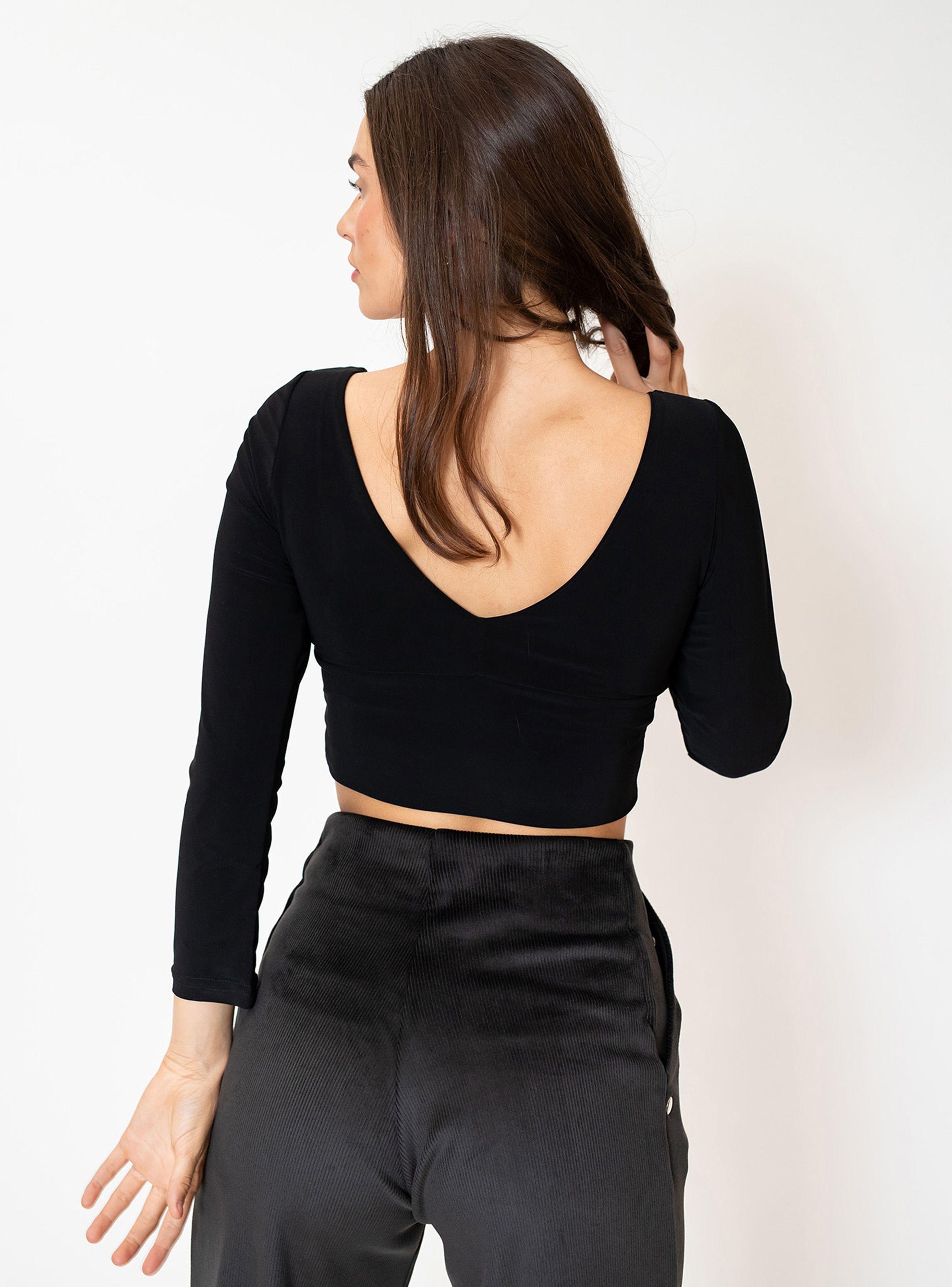 Crop Top Vera Largo Negro Natalia Seguel-3