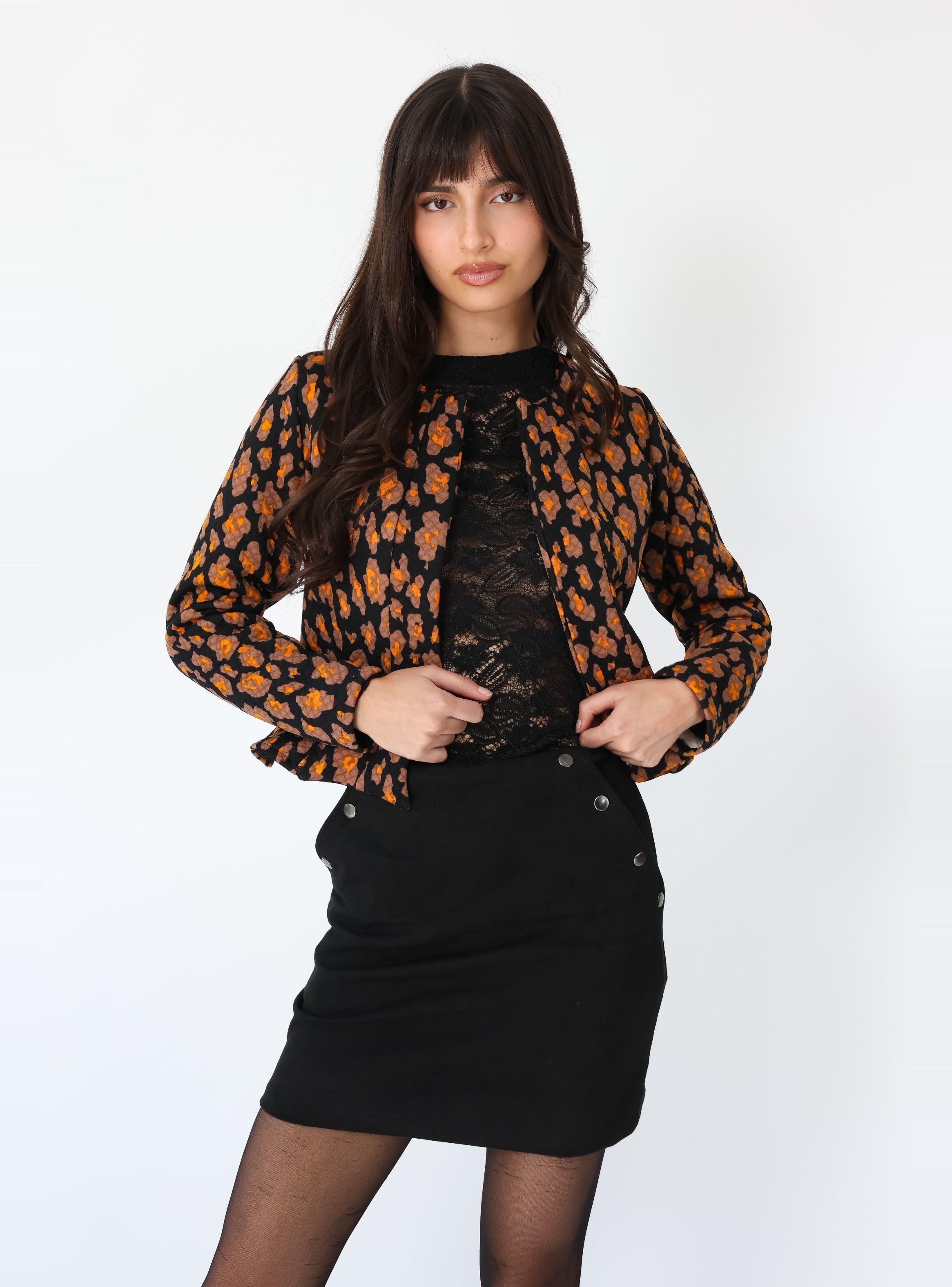 Chaquetilla Ana Café Moro Florecitas - Diseño de Autor | Natalia Seguel-1