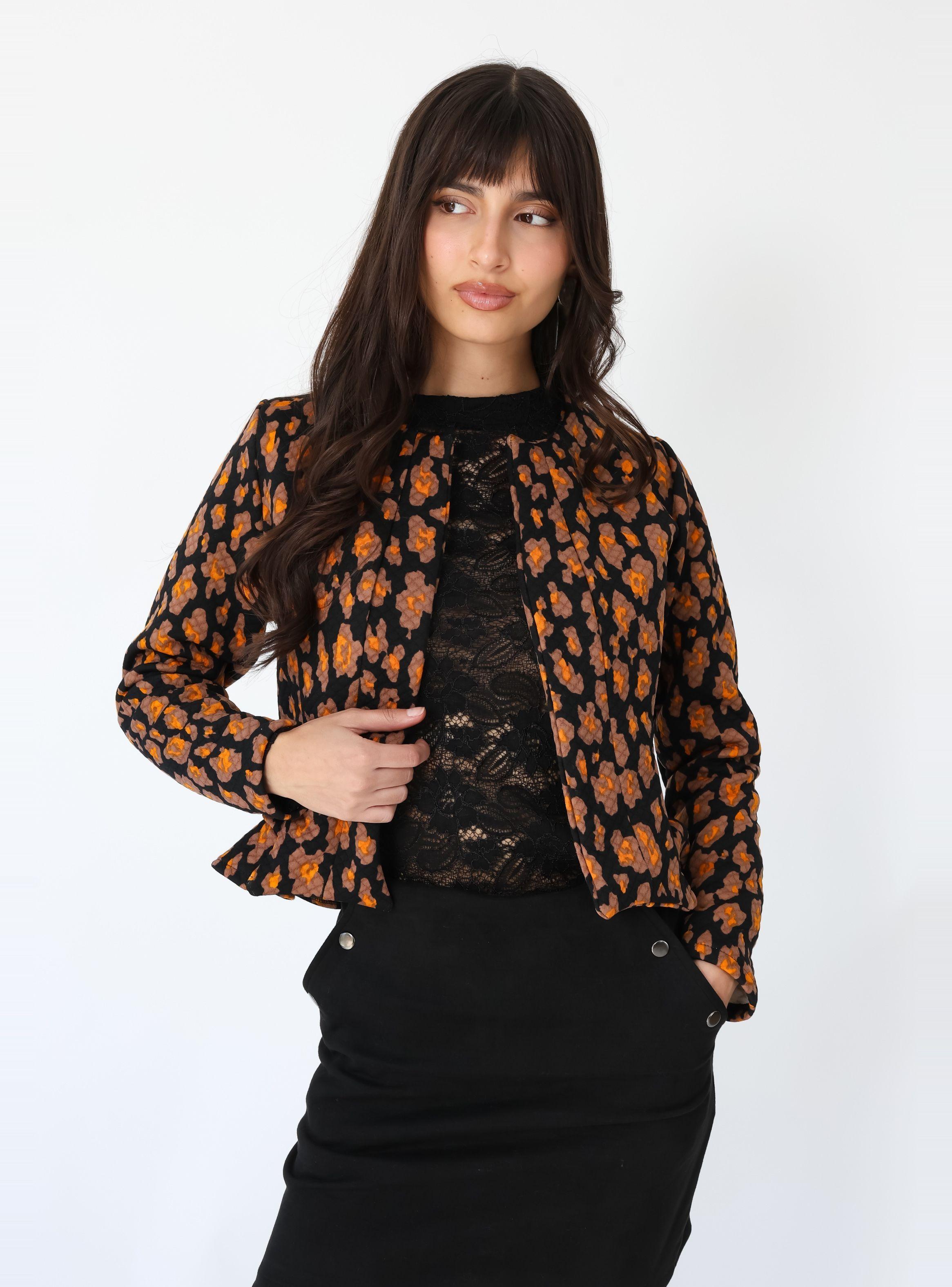 Chaquetilla Ana Café Moro Florecitas - Diseño de Autor | Natalia Seguel-3