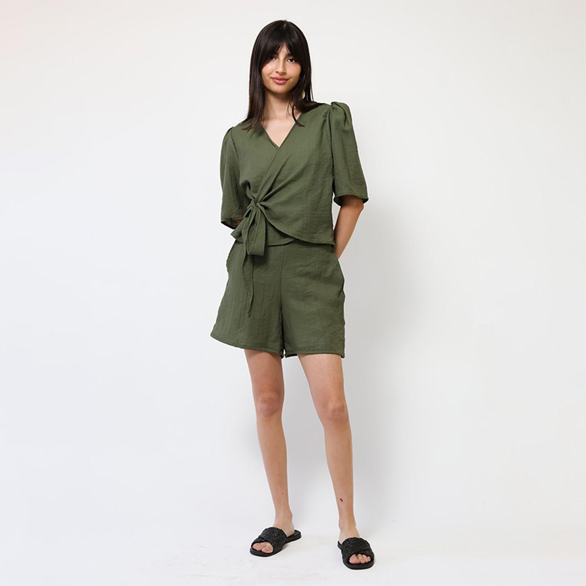 Short Verde Musgo Lino | Natalia Seguel-4
