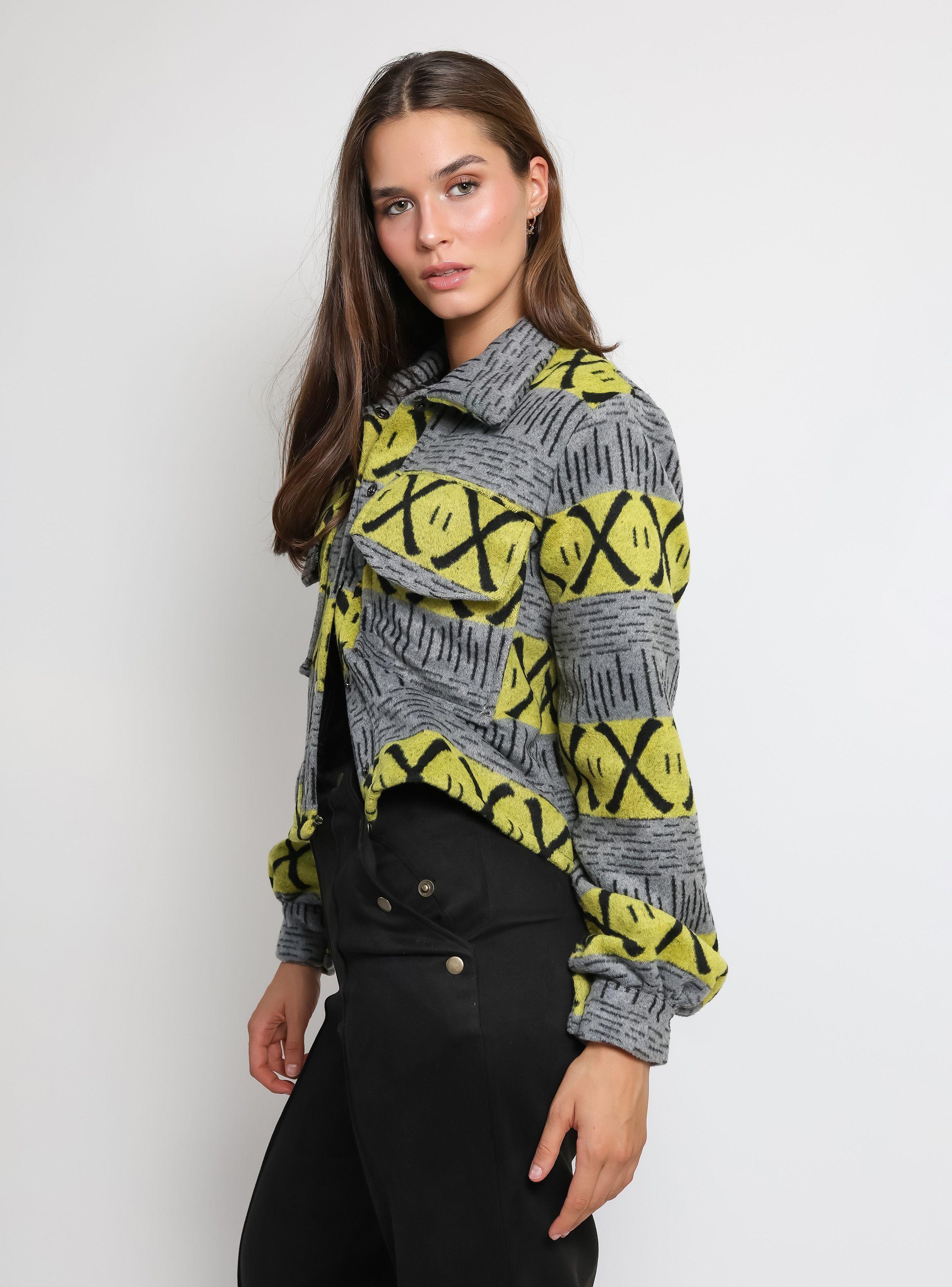 Chaqueta Antonia Gris Amarillo Natalia Seguel-1