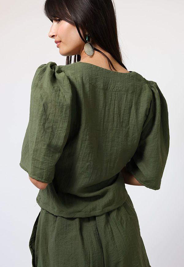 Blusa Jose Verde Musgo | Natalia Seguel-4