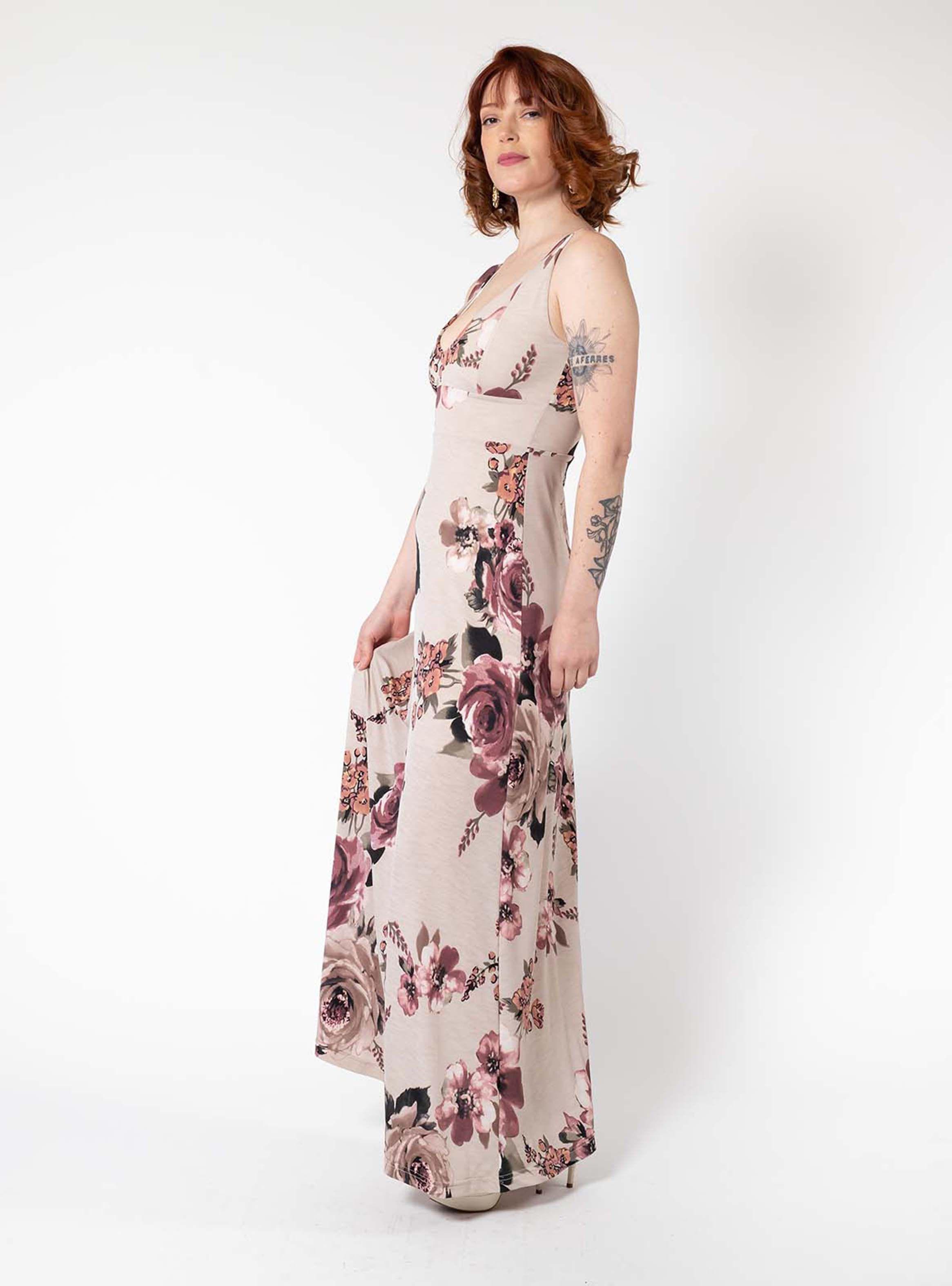 Vestido Vera Flores Rosa Natalia Seguel-2