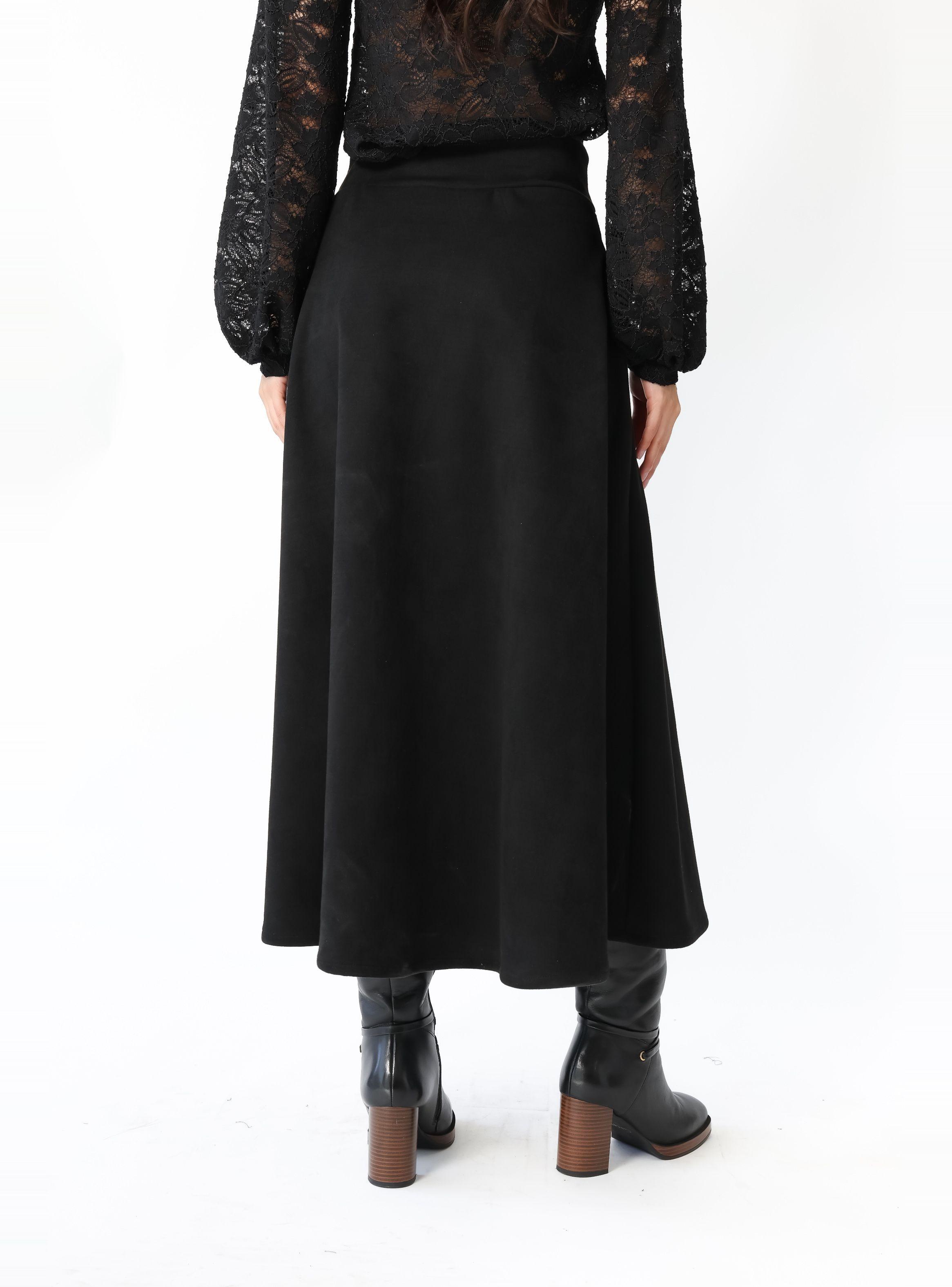 Falda Roma Gamuza Negro - Diseño Chileno | Natalia Seguel-5