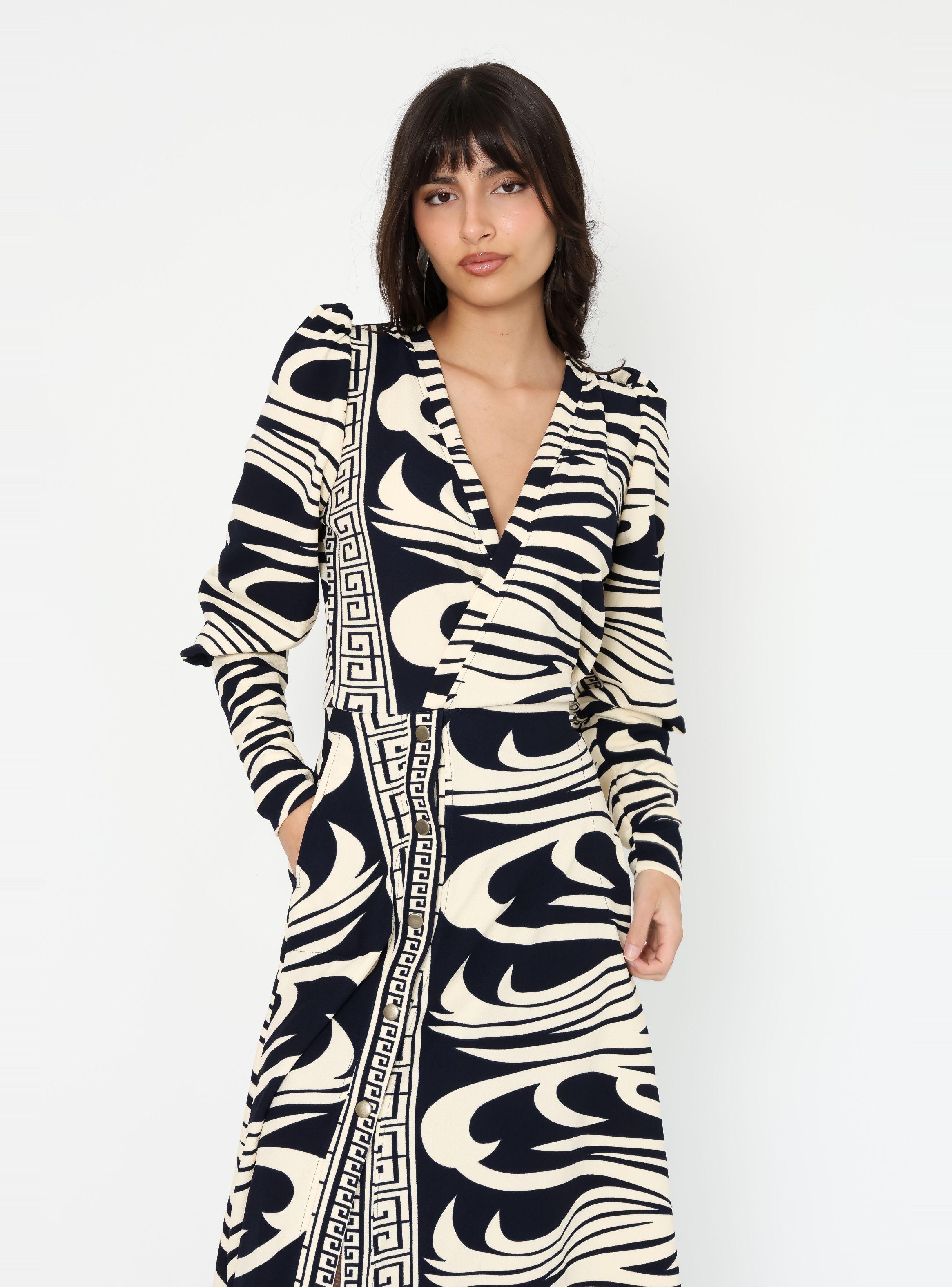 Vestido Mara Zebra Azul - Diseño Chileno | Natalia Seguel-5