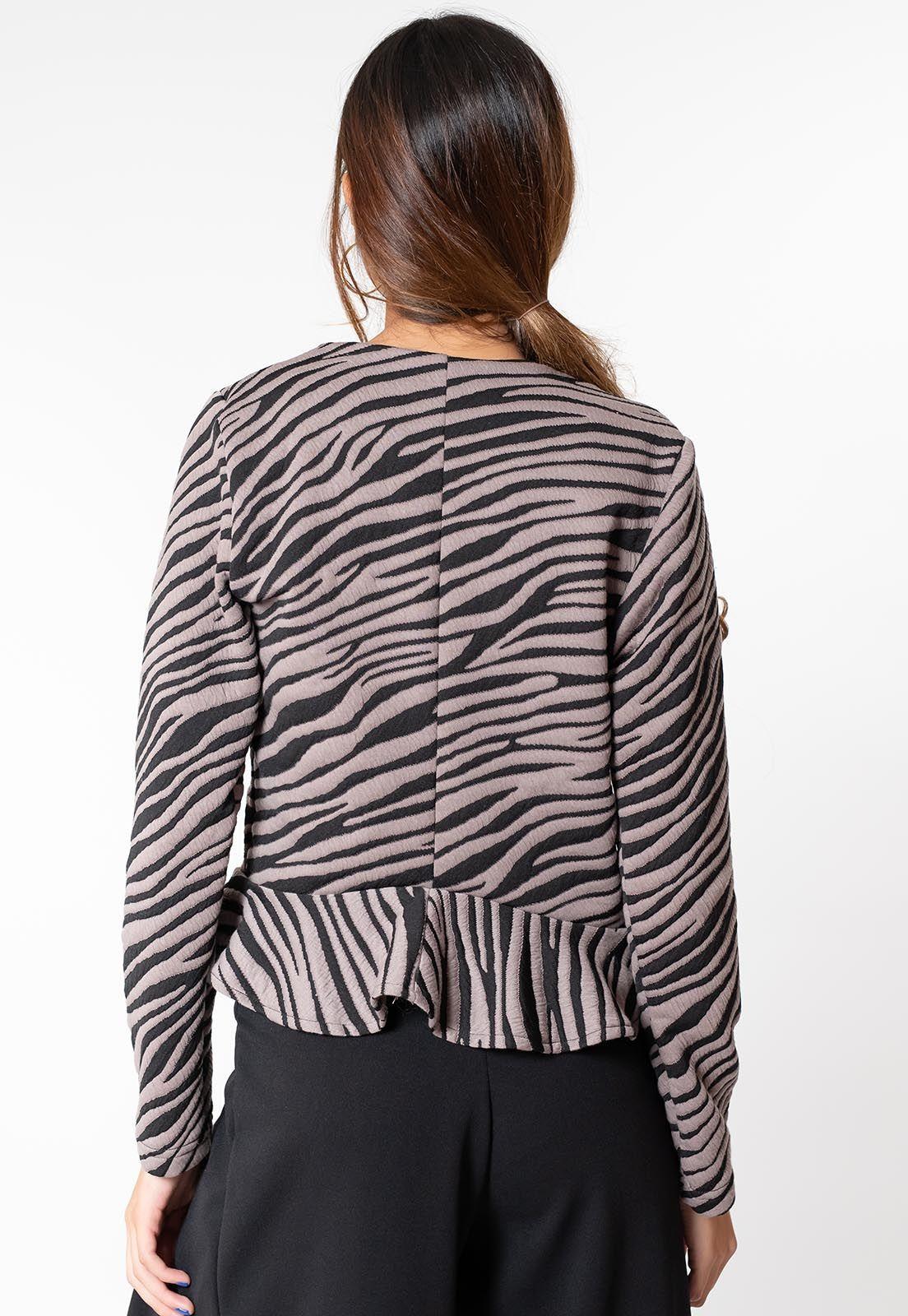 Chaqueta Gabriela Zebra Beige Negro Natalia Seguel-2