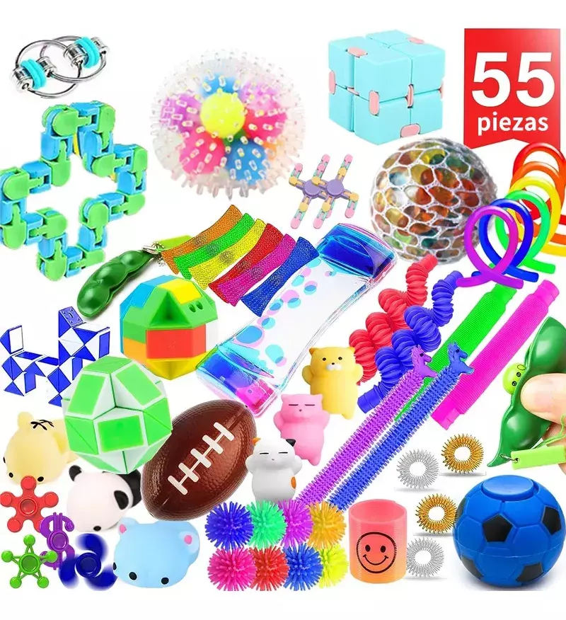 Juguetes Antiestrés 55 Piezas Niños Fidget Sensorial Multicolor-9