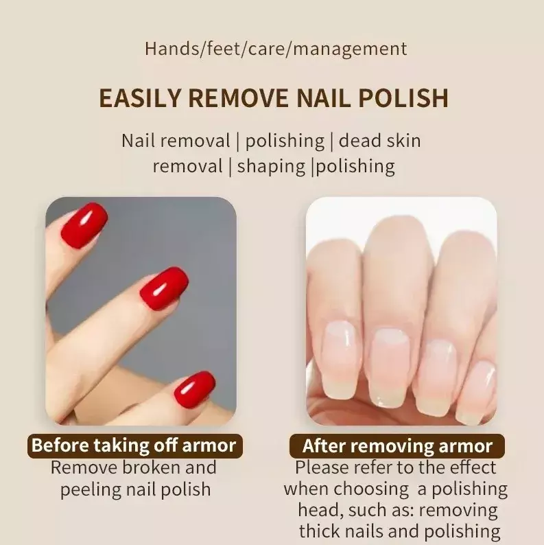 Lima Eléctrica de Uñas Recargable para Manicura y Pedicura Ajustable-6