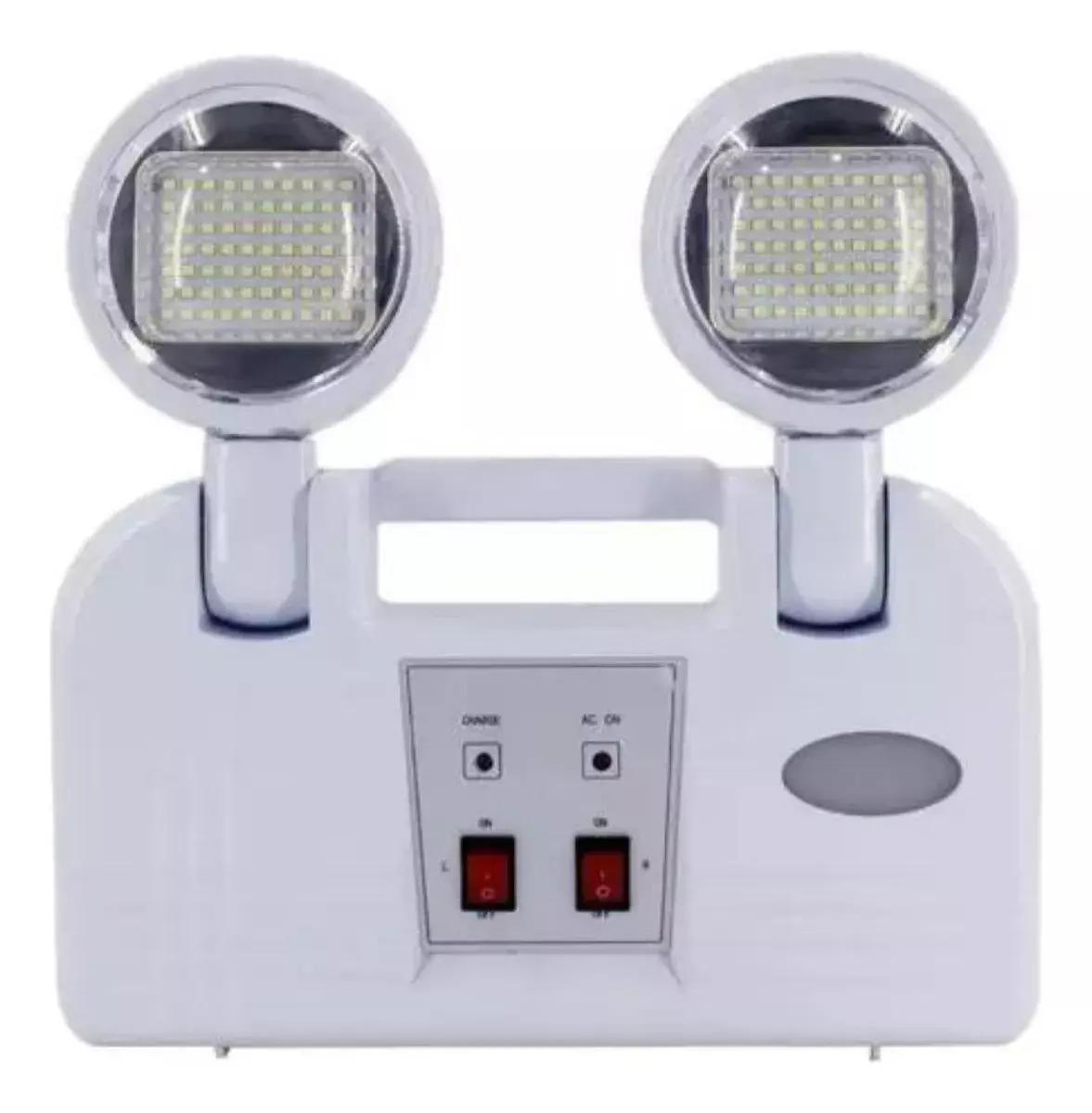 Lámpara de Emergencia LED Doble Cabezal Recargable Blanca-3