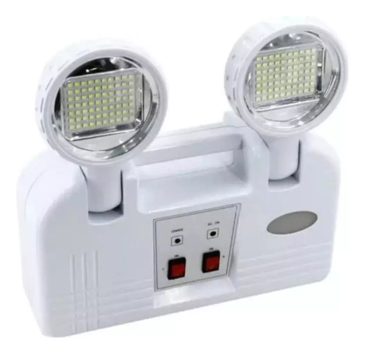 Lámpara de Emergencia LED Doble Cabezal Recargable Blanca-4