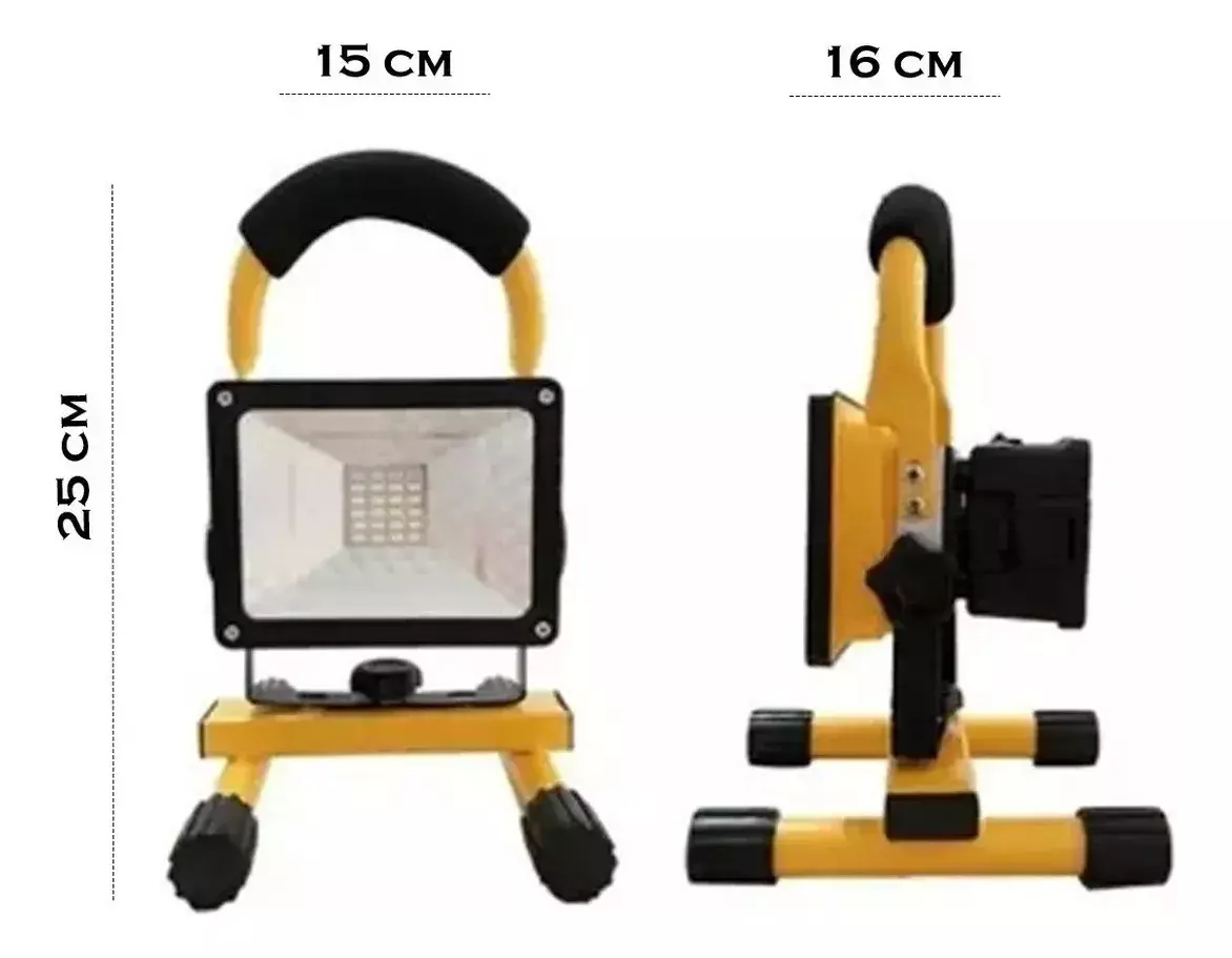 Lámpara LED Portátil Recargable 360° Rotación 25cm Amarilla-4
